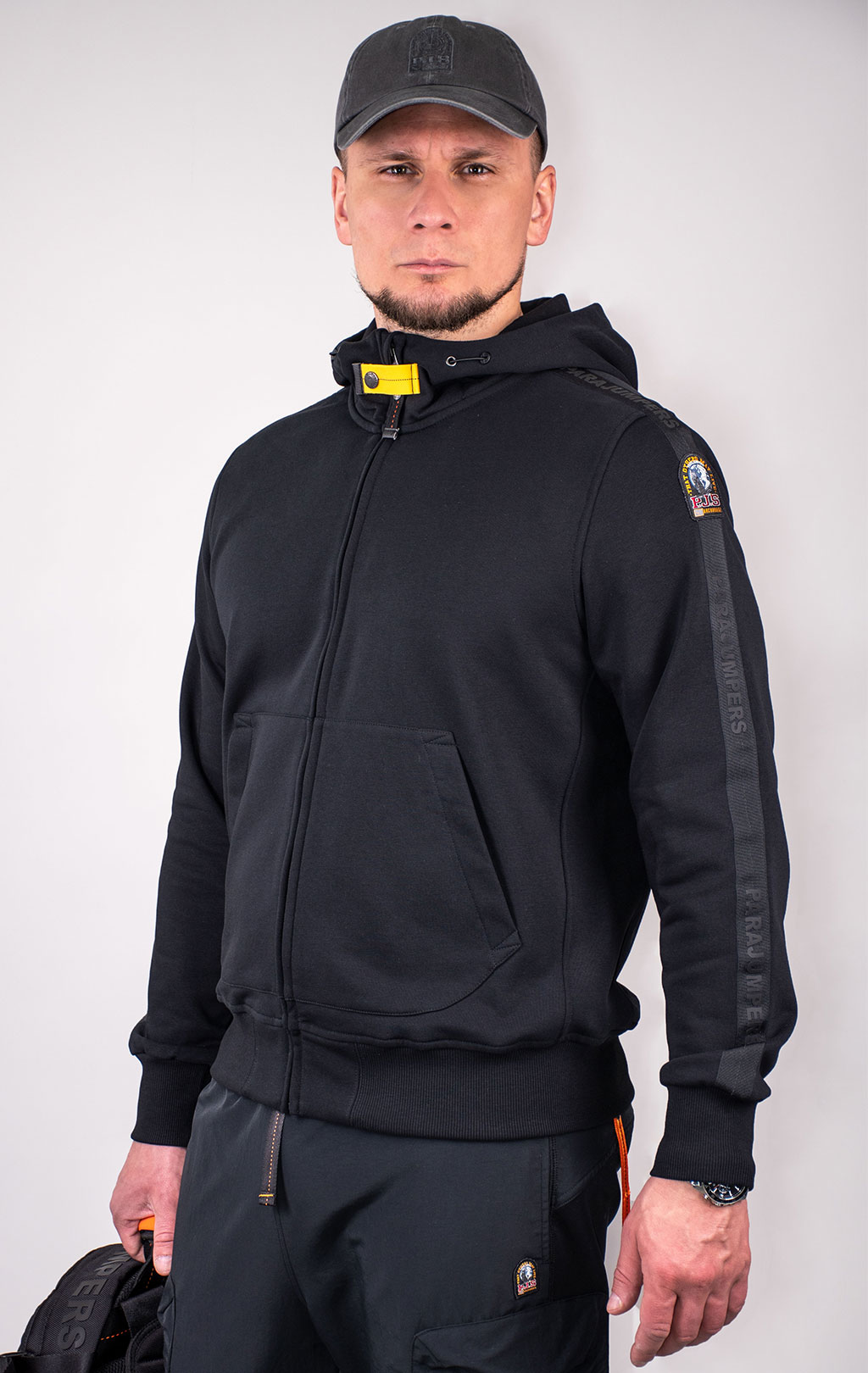 Толстовка с капюшоном PARAJUMPERS ALDRIN SS 24 black 