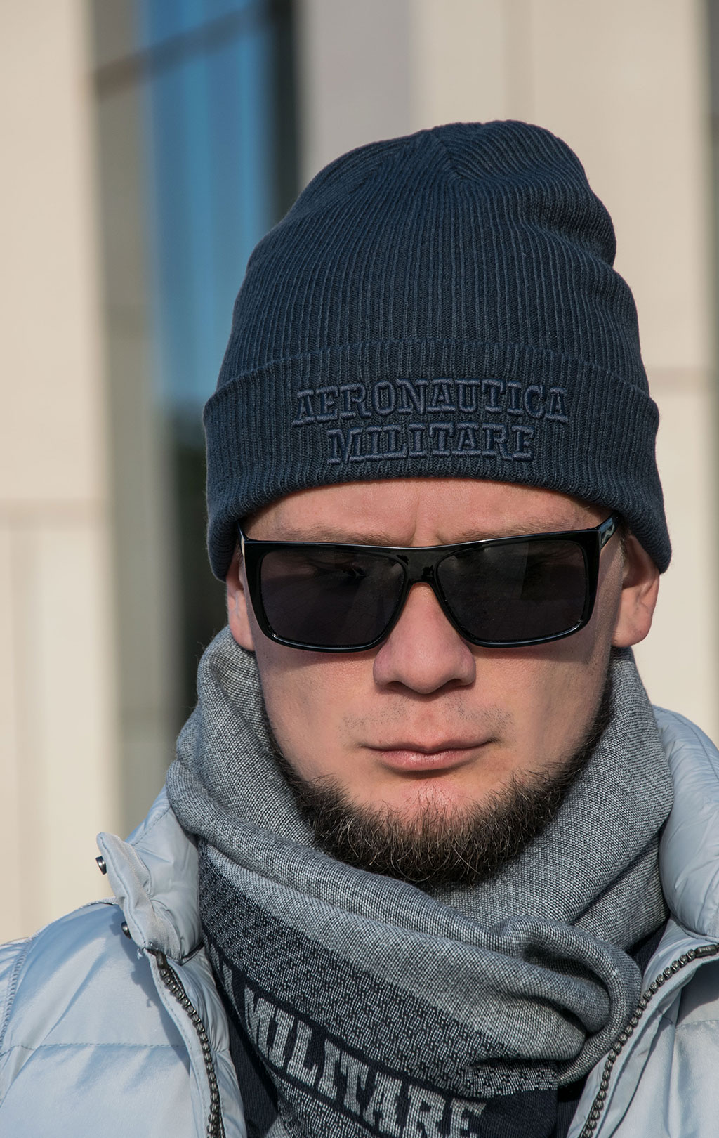 Шапка вязаная AERONAUTICA MILITARE FW 23/24/CN blue (CU 043)