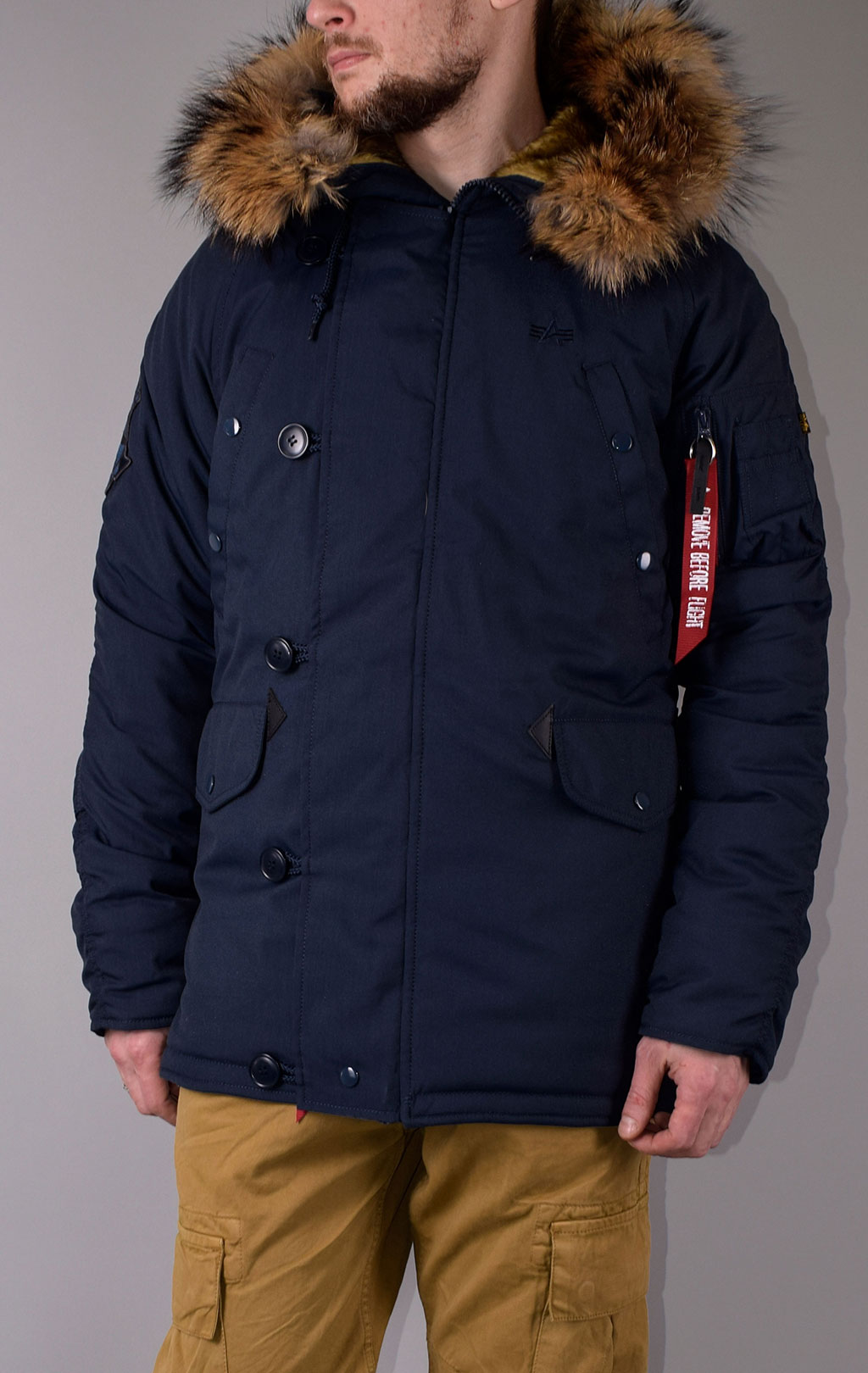 Аляска ALPHA INDUSTRIES EXPLORER big size натур. мех rep. blue 