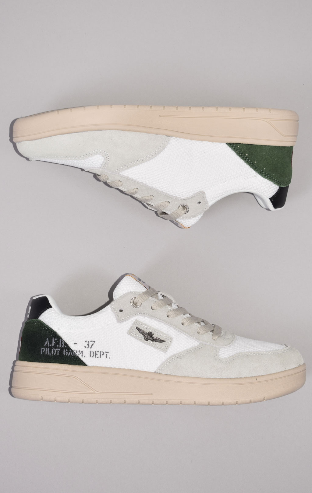 Сникеры AERONAUTICA MILITARE SS 23 m/CN bianco/verde (SC 235) 