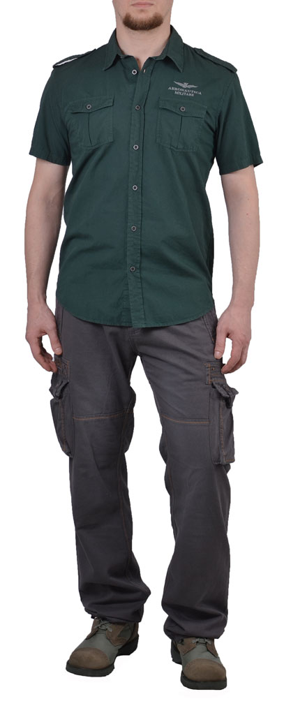 Рубашка AERONAUTICA MILITARE короткий рукав green (CA 893) 