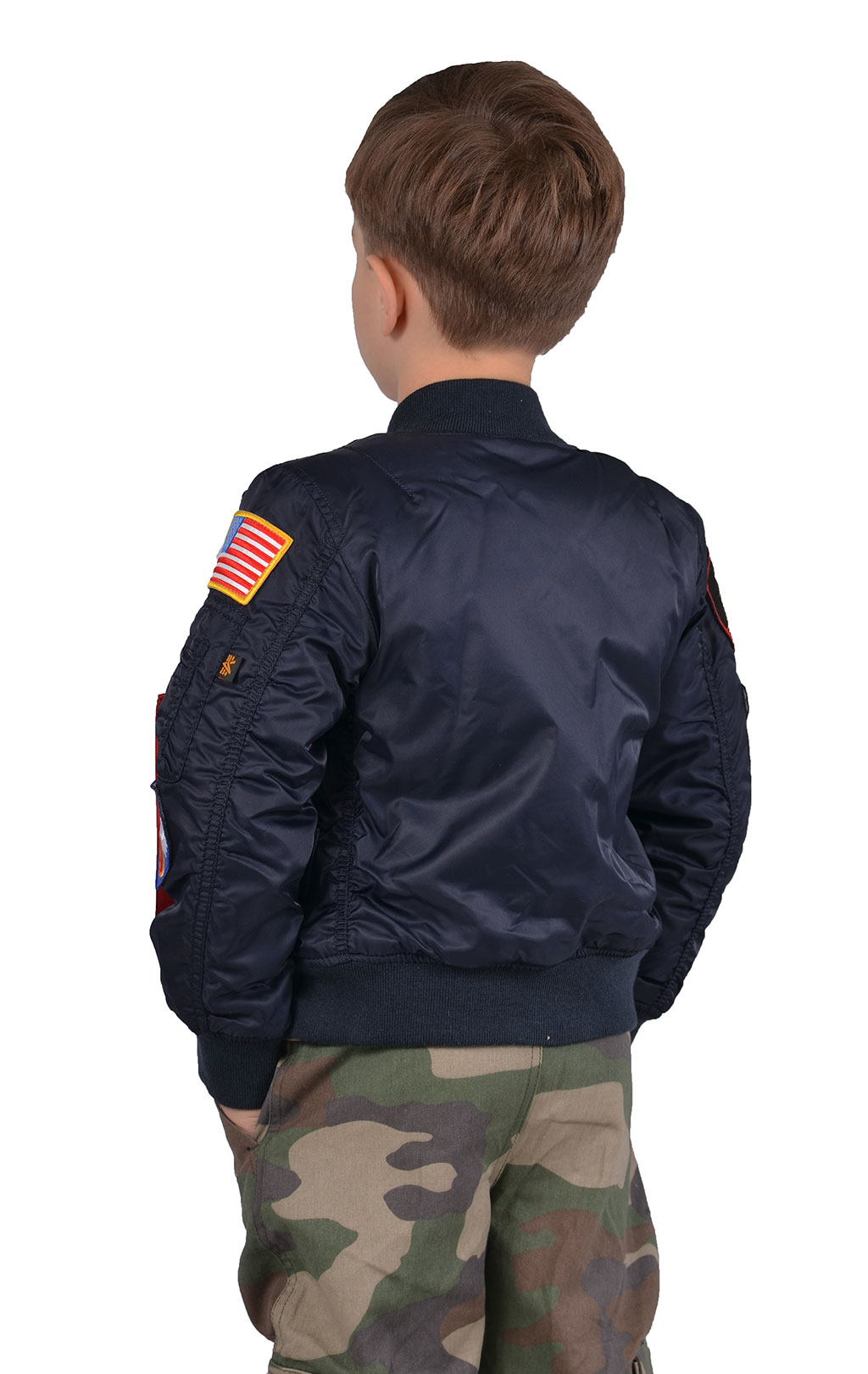 Детская куртка-бомбер лётная ALPHA INDUSTRIES Youth Patch Kids MA-1 rep. blue 