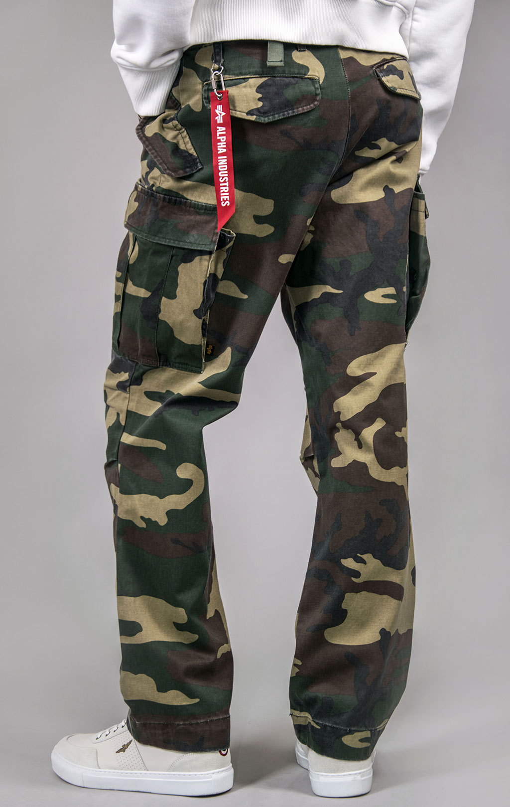 Брюки-карго парашюты ALPHA INDUSTRIES M-65 PANT плотные camo woodland 