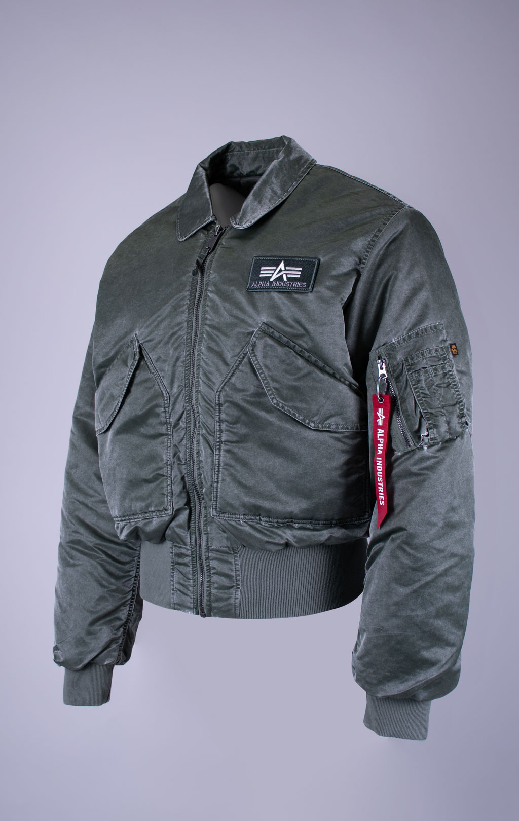 Куртка лётная ALPHA INDUSTRIES CWU 45/P HERITAGE FIT FLIGHT JACKET (BATTLEWASH) FW 26/27 deep forest 