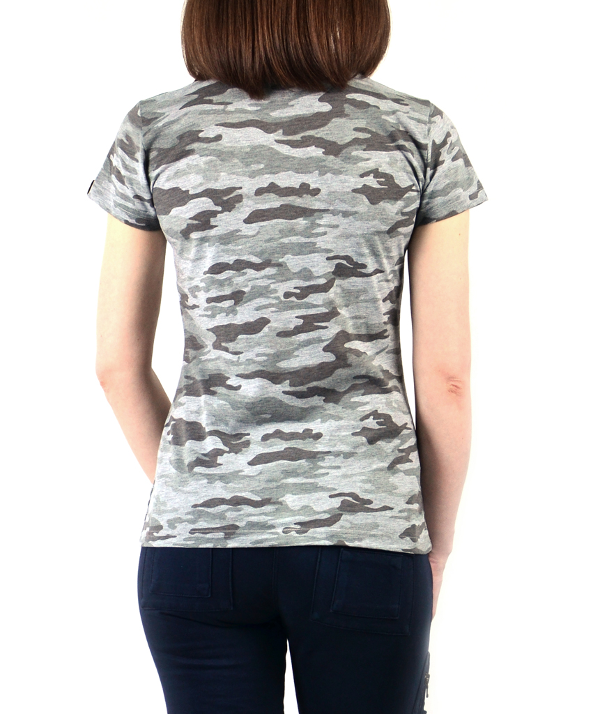 Женская футболка ALPHA INDUSTRIES BASIC T grey camo 