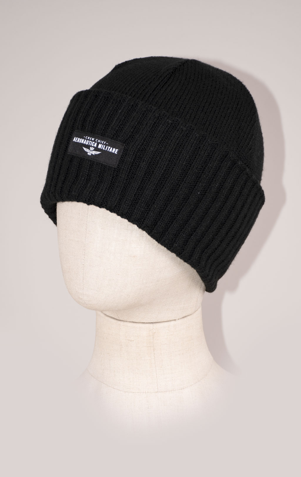 Шапка вязаная AERONAUTICA MILITARE FW 24/25/CN jet black (CU 059) 