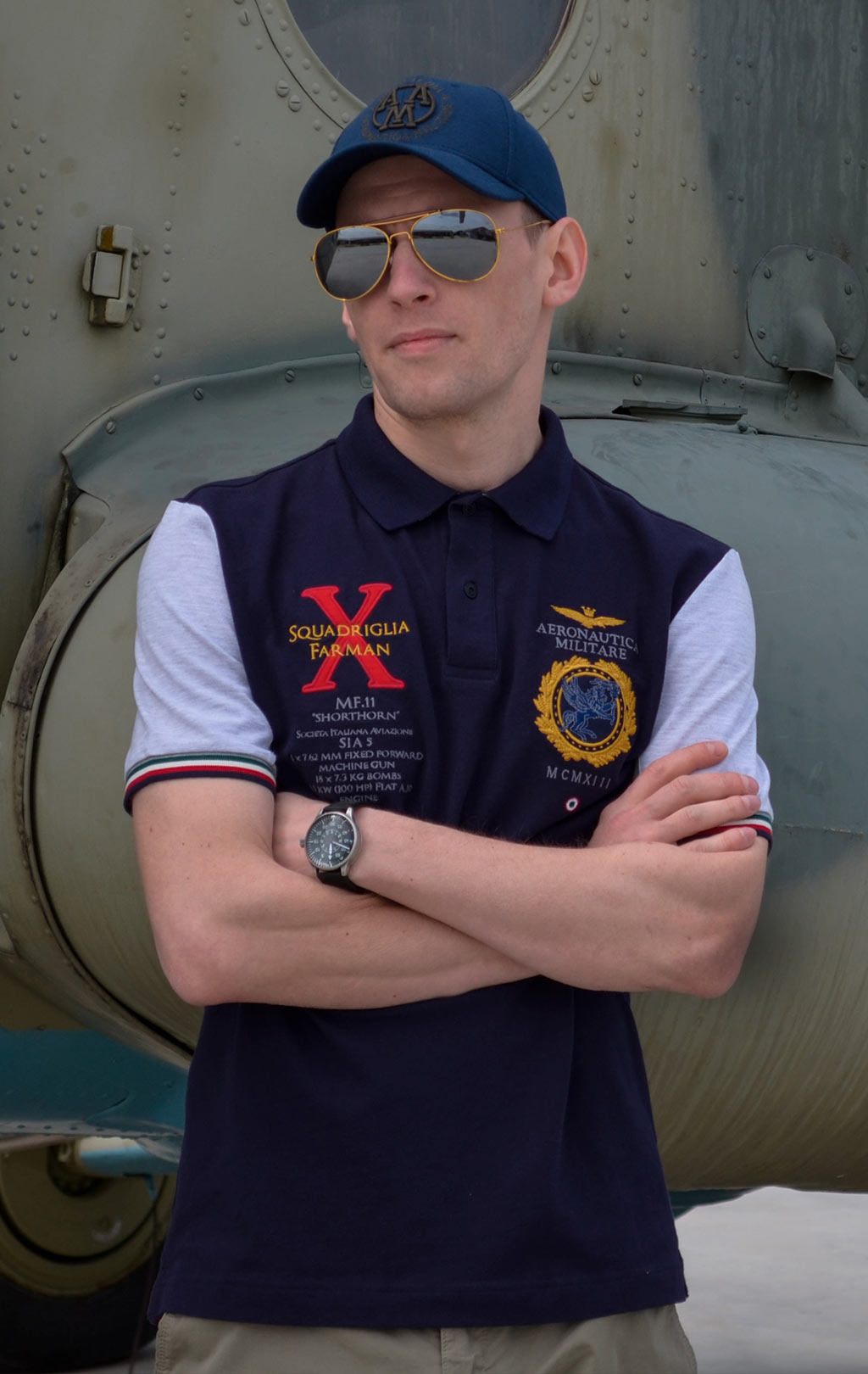 Поло AERONAUTICA MILITARE blue navy (PO 1063) 