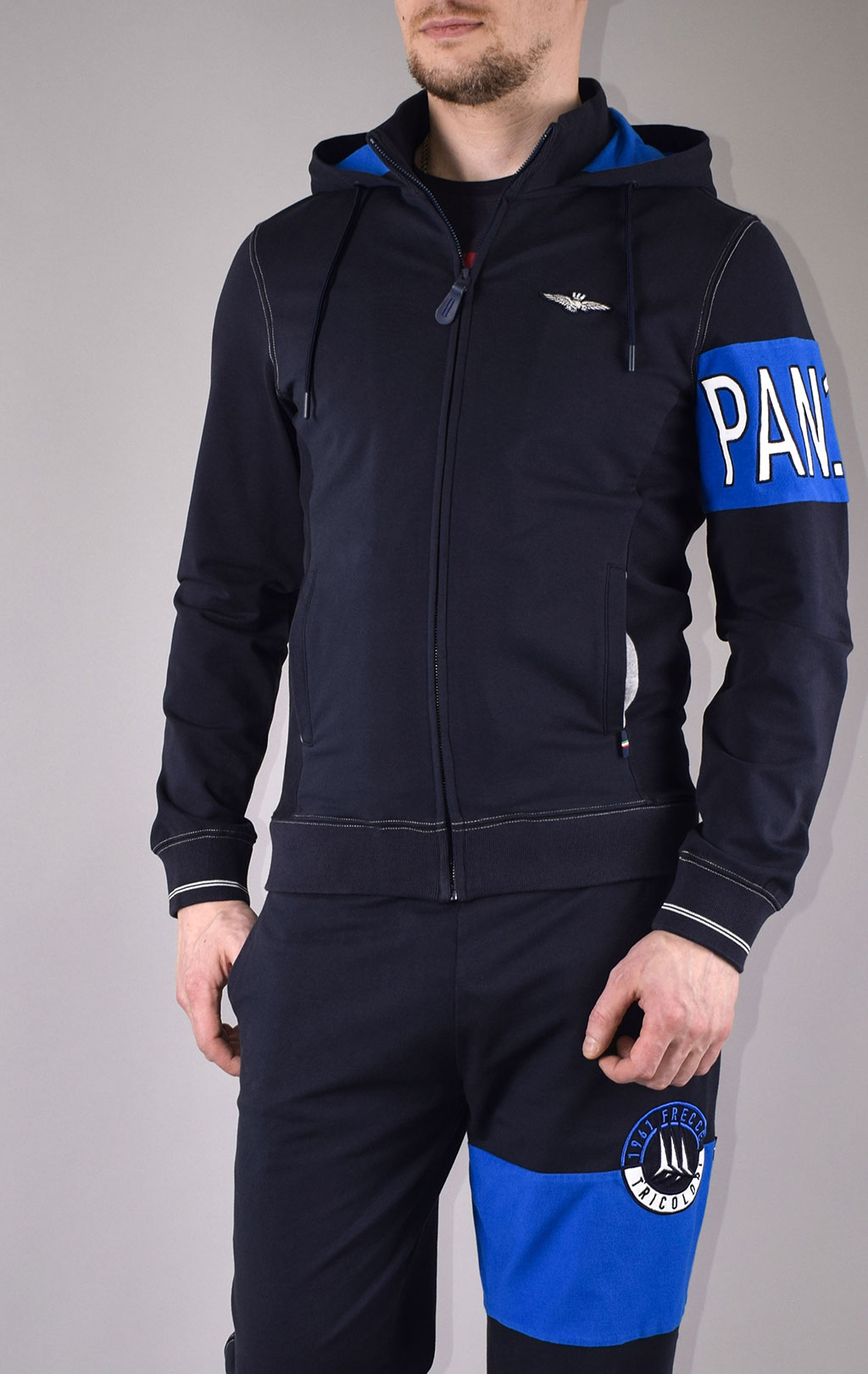 Толстовка с капюшоном AERONAUTICA MILITARE SS 20/TR blue navy (FE 1463) 