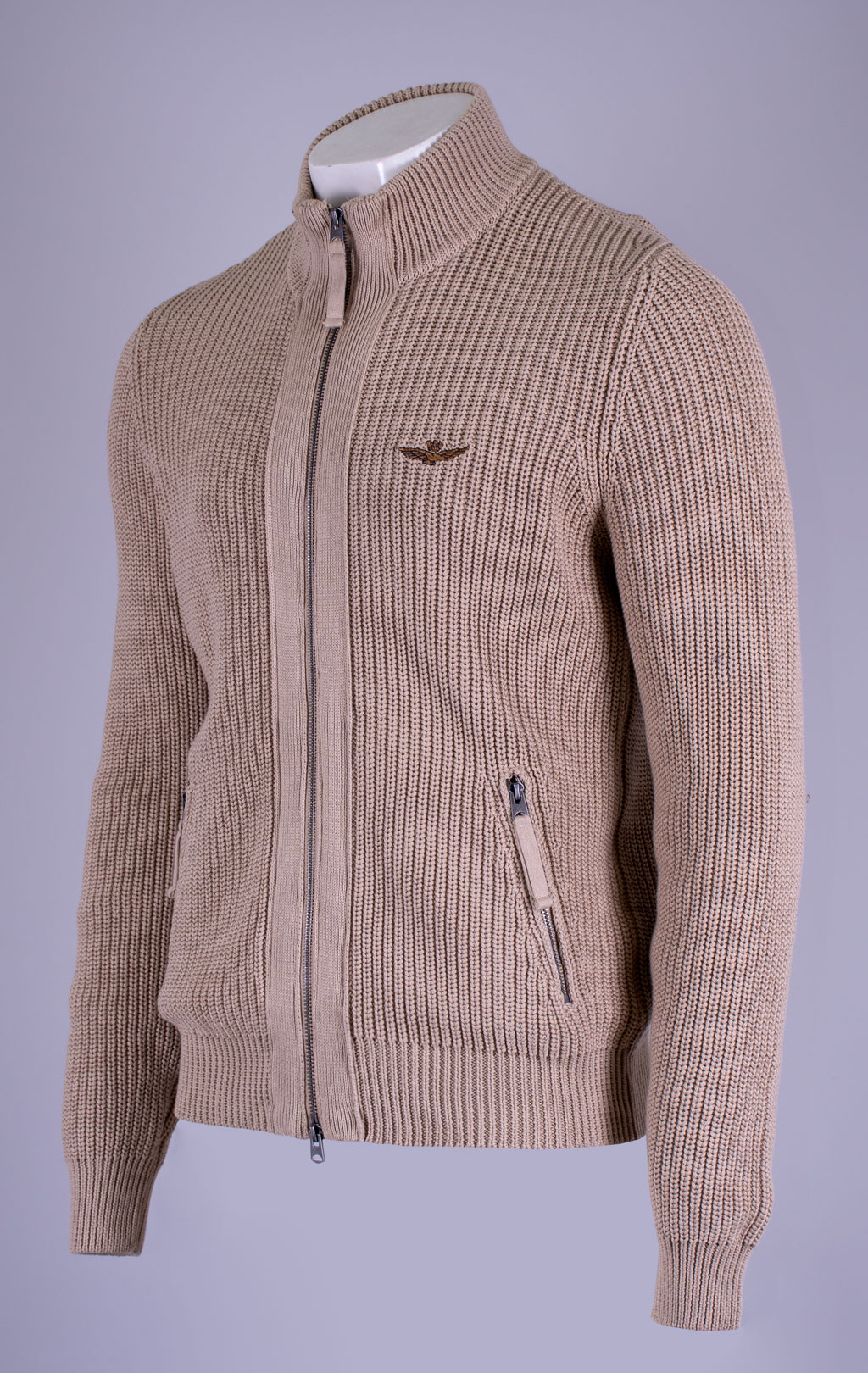 Свитер на молнии AERONAUTICA MILITARE FW 26/27/BG hazelnut (MA 1664) 