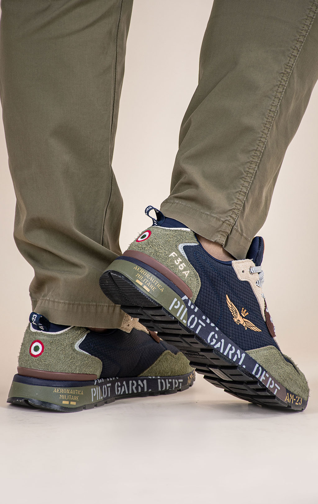 Кроссовки AERONAUTICA MILITARE (SC 0276) замша FW 26/27/CN verde/blue 