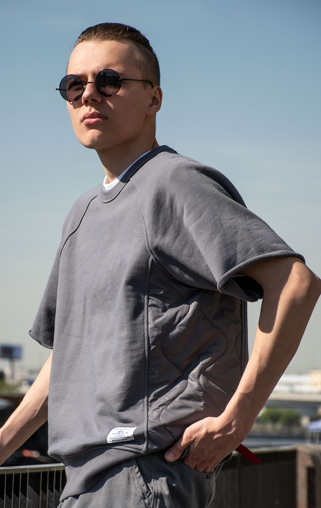 Свитшот ALPHA INDUSTRIES SHORT SLEEVE SWEATSHIRT SS 24 m aircraft gray 