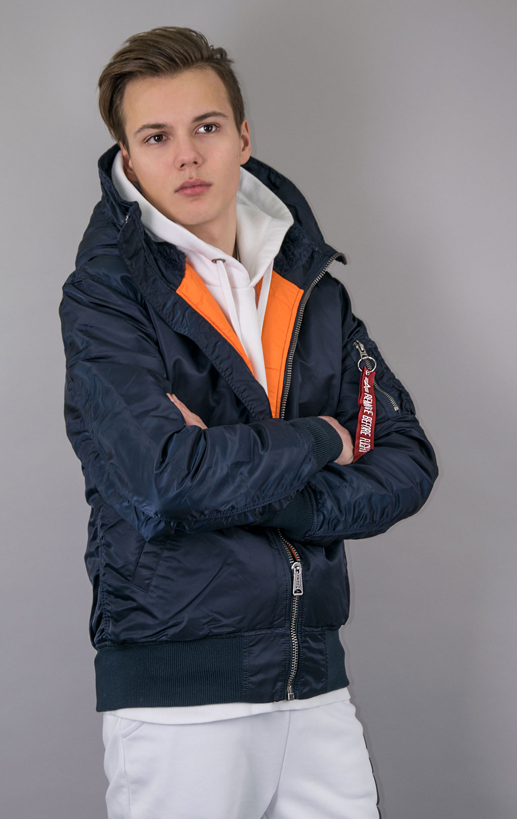 Куртка ALPHA INDUSTRIES HOODED MA-1 rep. blue 