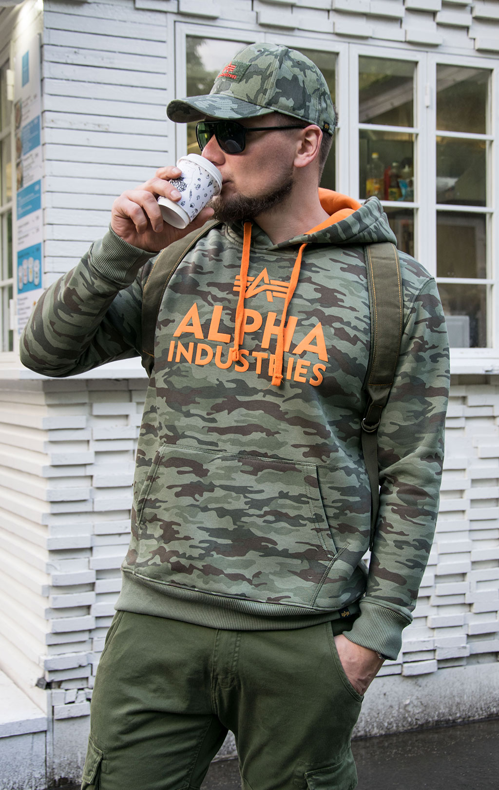 Толстовка ALPHA INDUSTRIES FOAM PRINT HOODY big size light camo woodland 