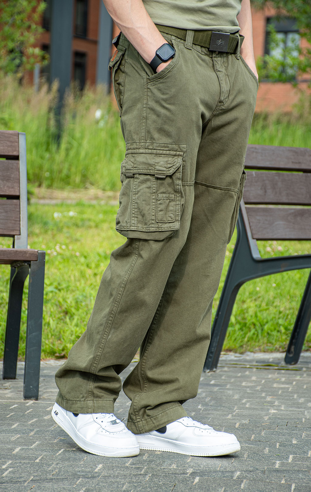 Брюки-карго ALPHA INDUSTRIES JET PANT dark olive (#101212) 