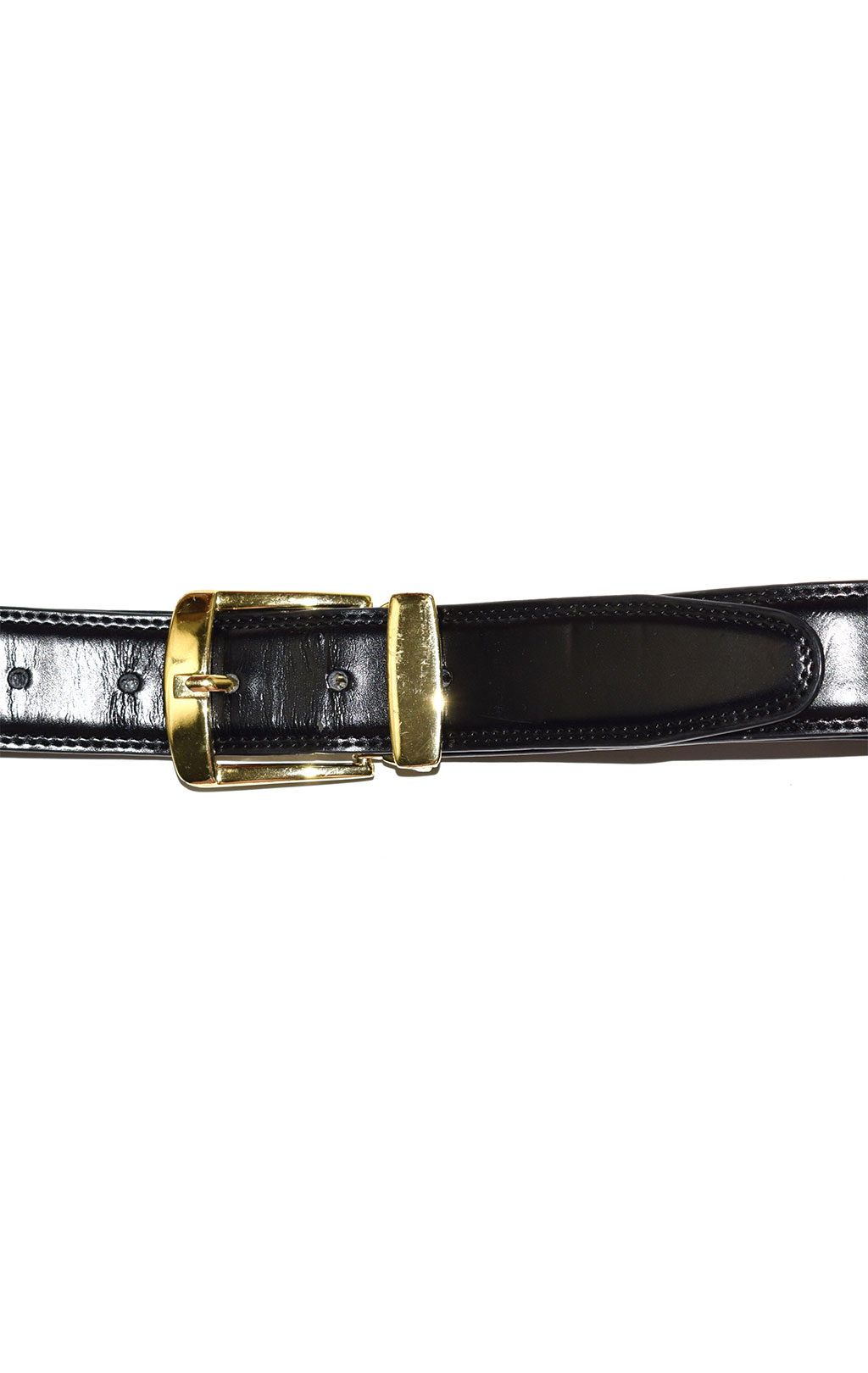 Ремень одношпеньковый кожа gold buckle black б/у Голландия