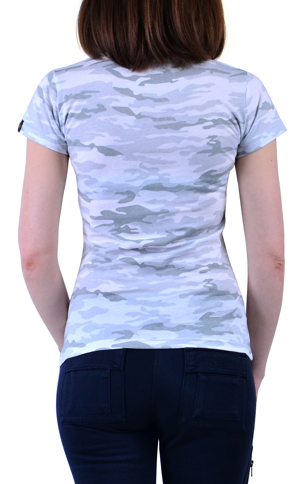 Женская футболка ALPHA INDUSTRIES BASIC T white camo 