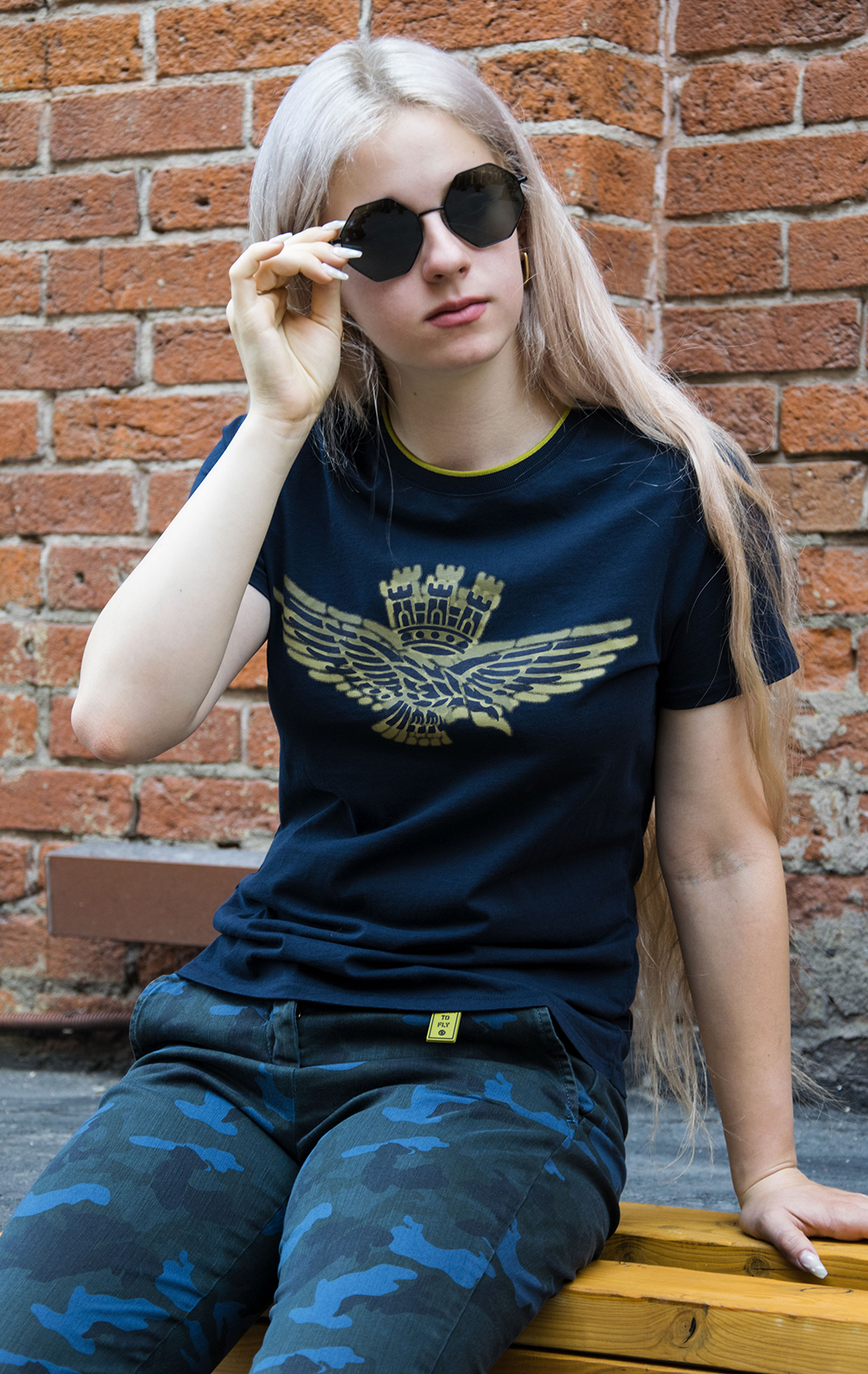 Женская футболка AERONAUTICA MILITARE FW 21/22/PT blue navy (TS 1926) 