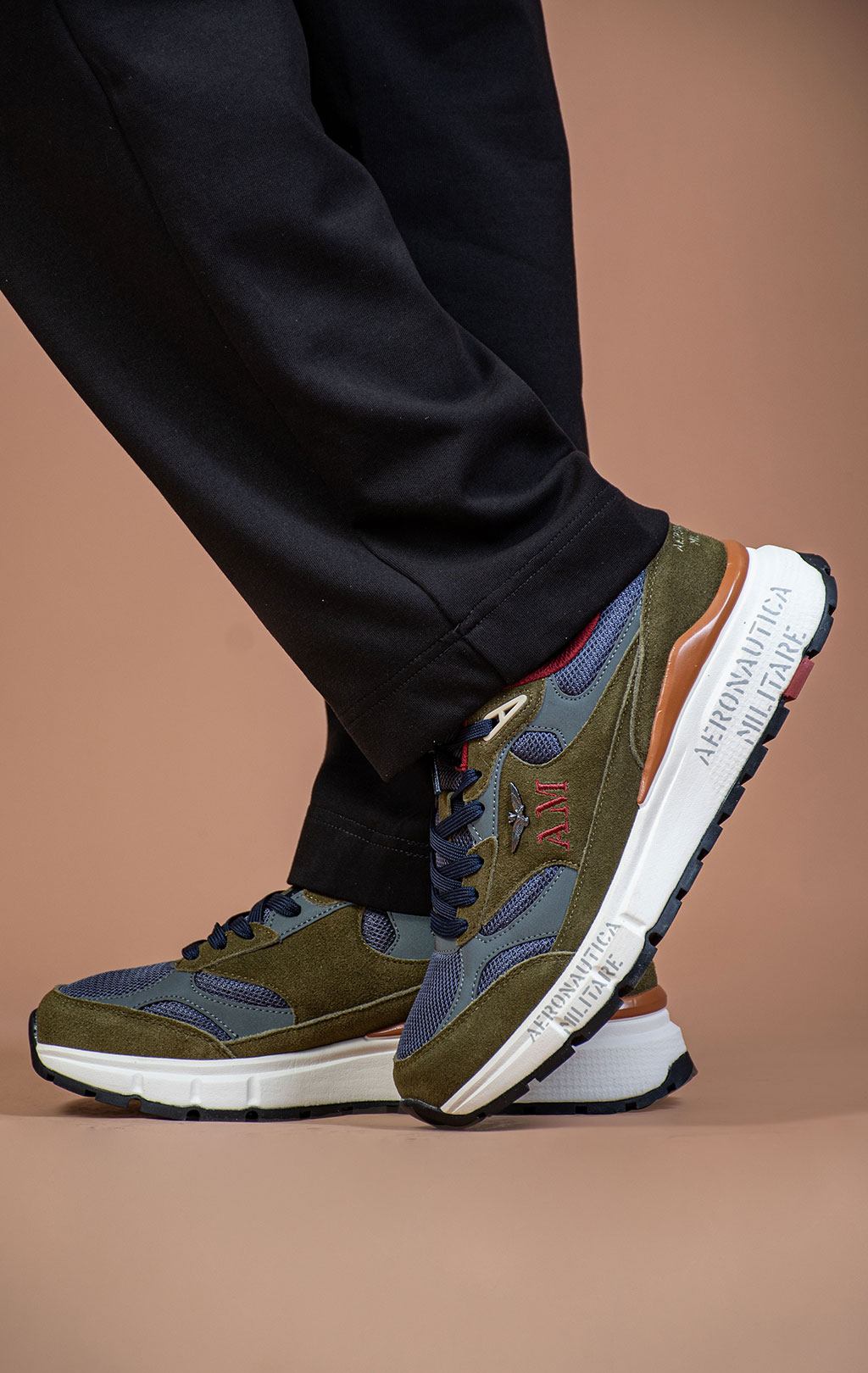 Кроссовки AERONAUTICA MILITARE (SC 0318) FW 25/26/CN verde militare/blue navy 
