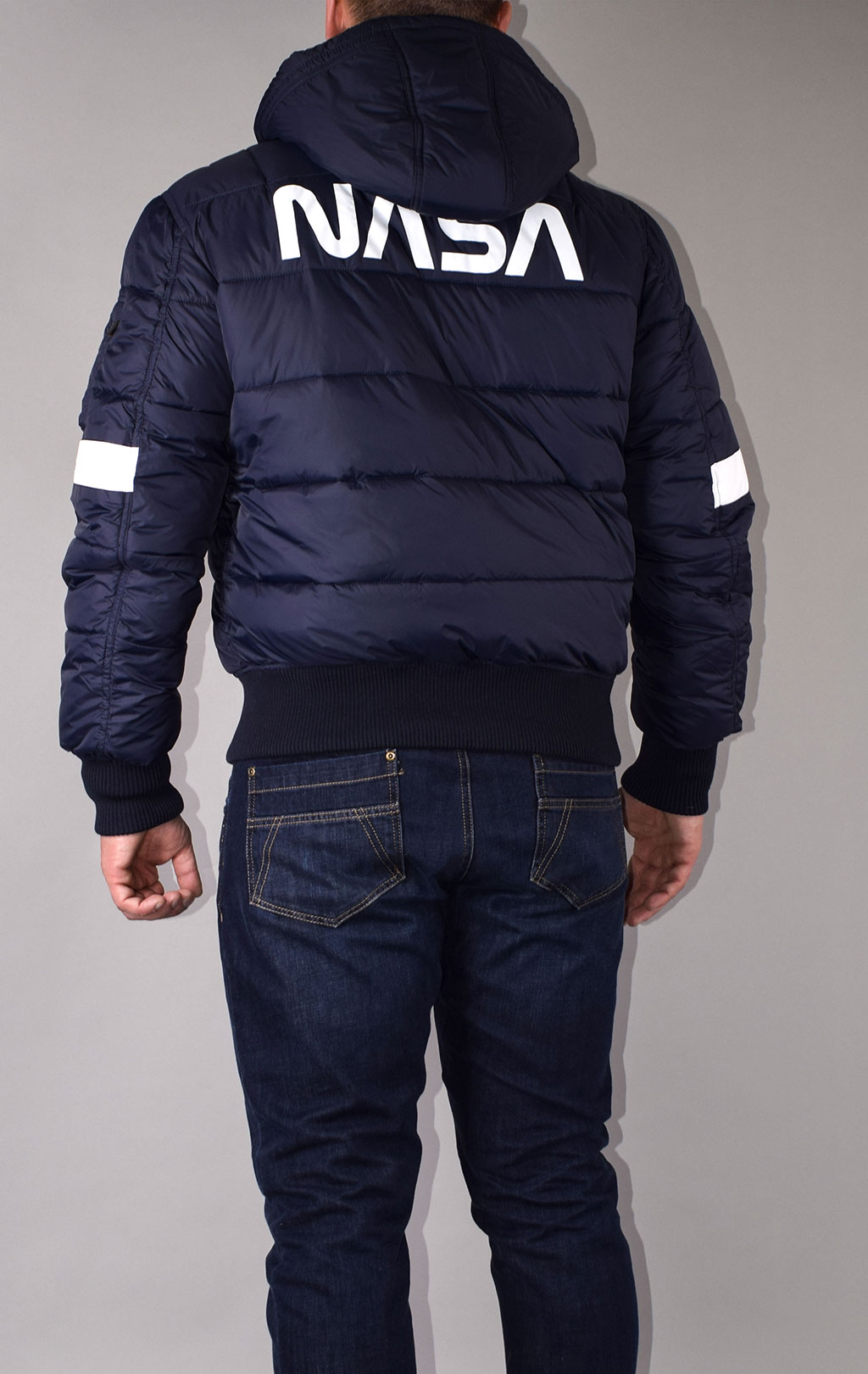 Куртка ALPHA INDUSTRIES HOODED PUFFER FD NASA rep. blue 