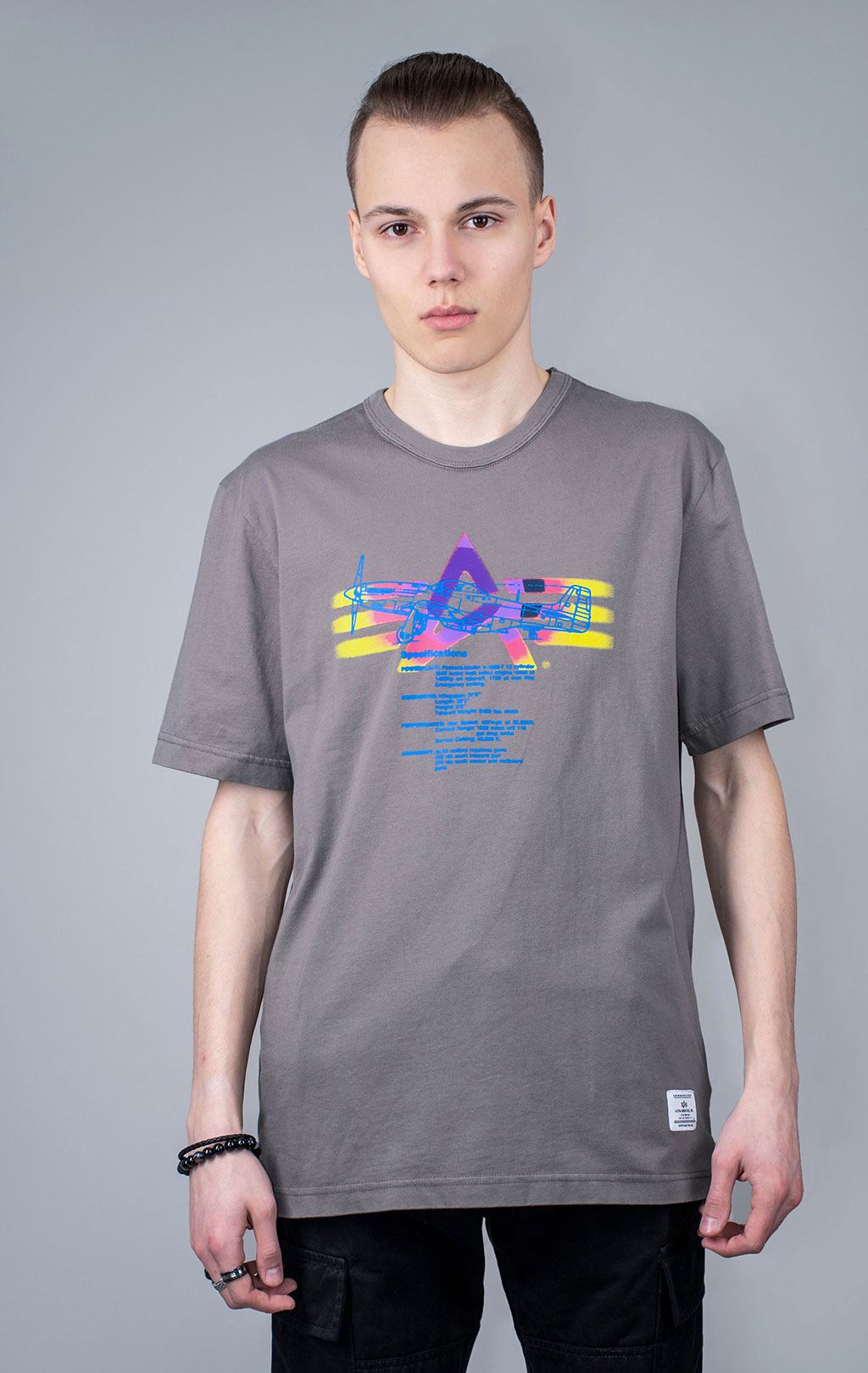 Футболка ALPHA INDUSTRIES ALPHA GRADIENT TEE SS 24 aircraft gray 