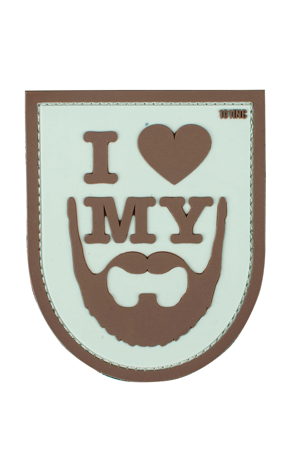 Нашивка ПВХ Fostex I LOVE MY BEARD на липучке brown (3879) 