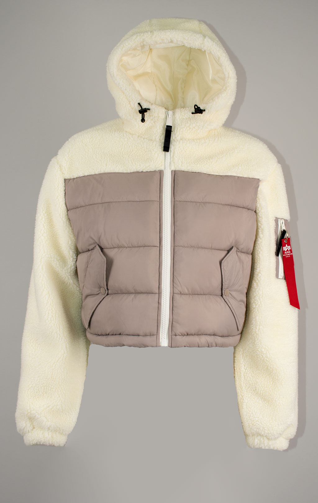 Женская куртка ALPHA INDUSTRIES TEDDY PUFFER vintage sand 