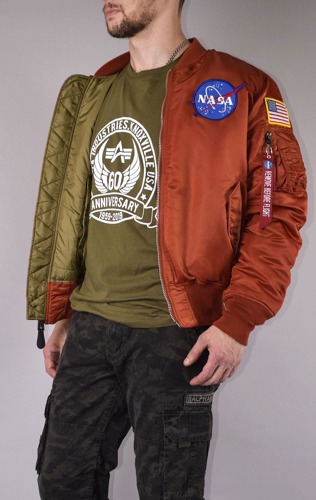 Бомбер ALPHA INDUSTRIES NASA MA-1 rust 