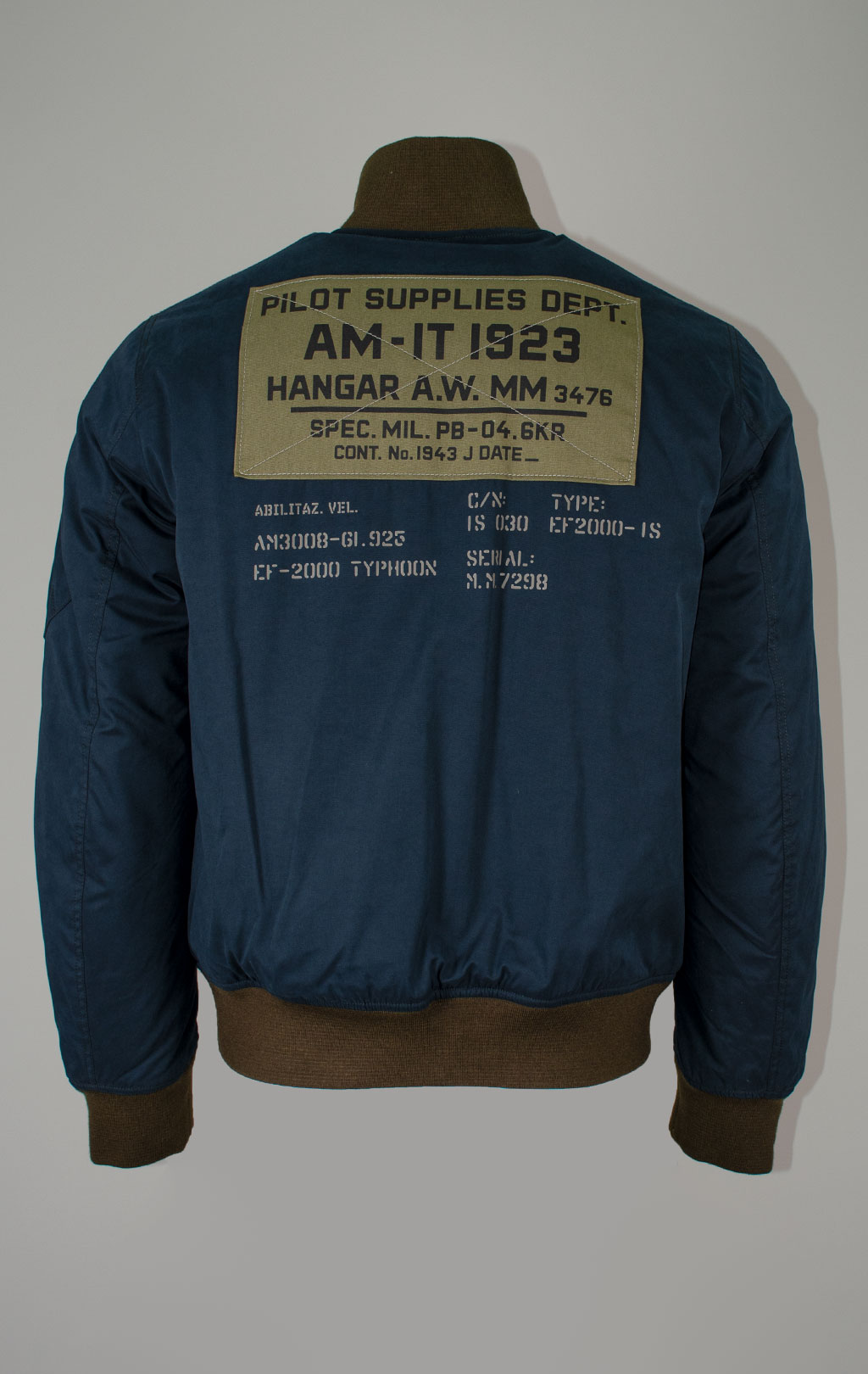 Куртка-бомбер AERONAUTICA MILITARE big size FW 25/26/CN midnight blue (AB 3000) 