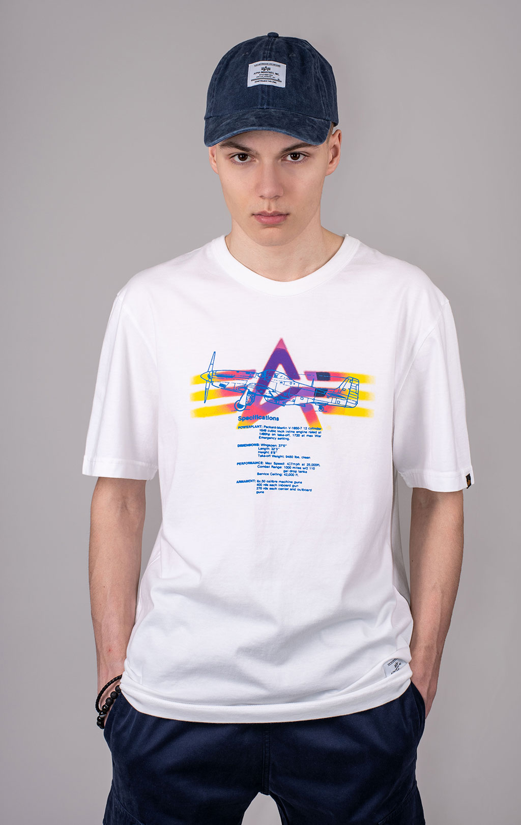Футболка ALPHA INDUSTRIES ALPHA GRADIENT TEE SS 24 white 
