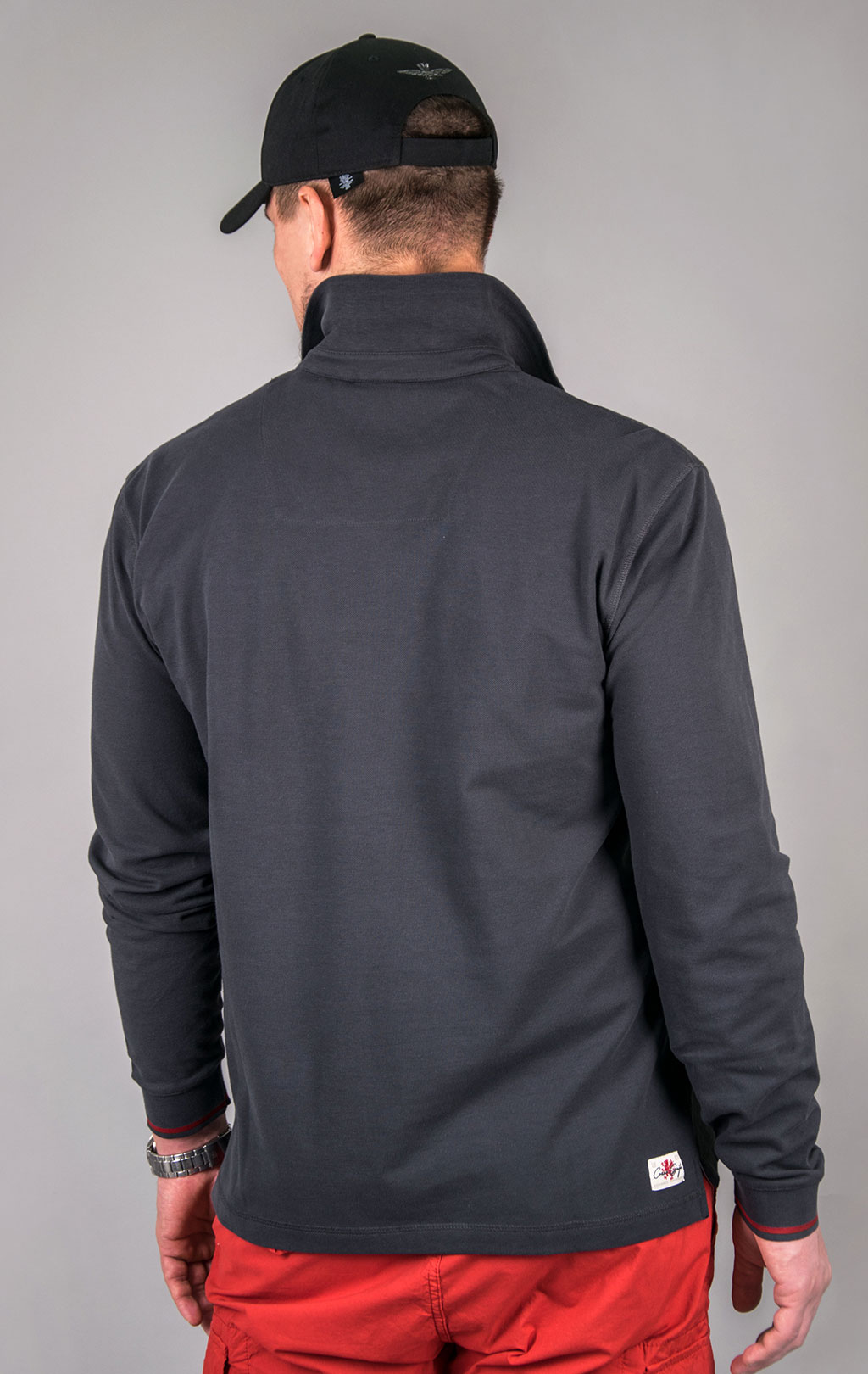 Поло-лонгслив AERONAUTICA MILITARE CORSO GRIFO SS 24/TR anthracite grey (PO 1791) 
