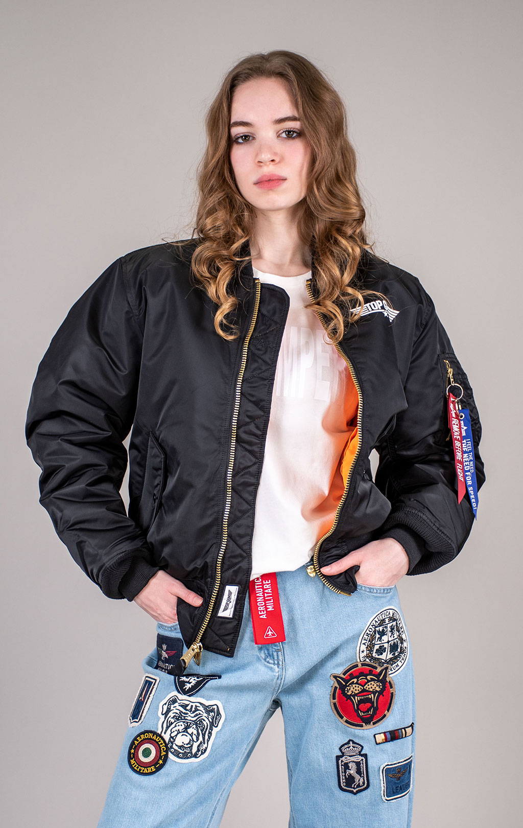 Куртка-бомбер лётная ALPHA INDUSTRIES MA-1 TOP GUN black 