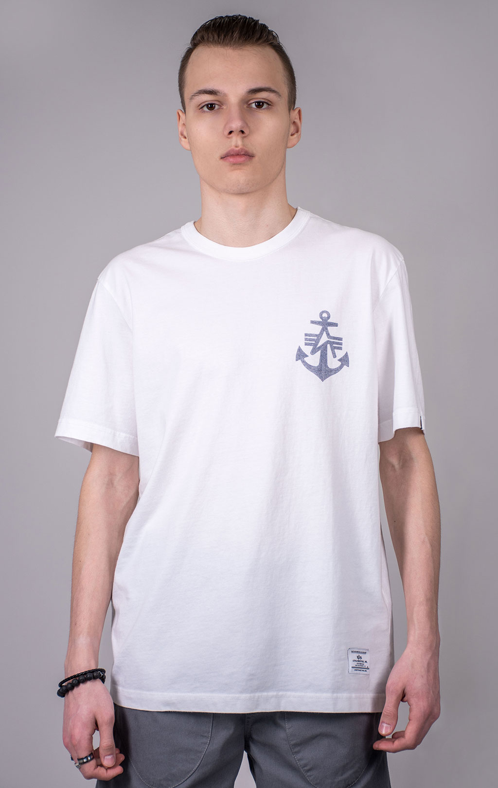 Футболка ALPHA INDUSTRIES ALPHA ANCHOR PRINT TEE SS 24 white 