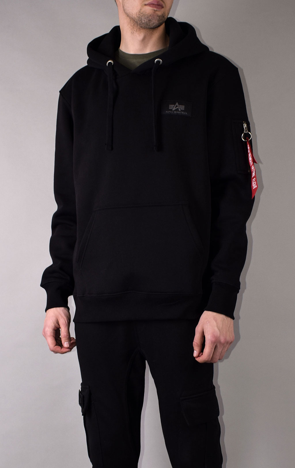 Толстовка ALPHA INDUSTRIES BACK PRINT HOODY CAMO PRINT black/woodland 