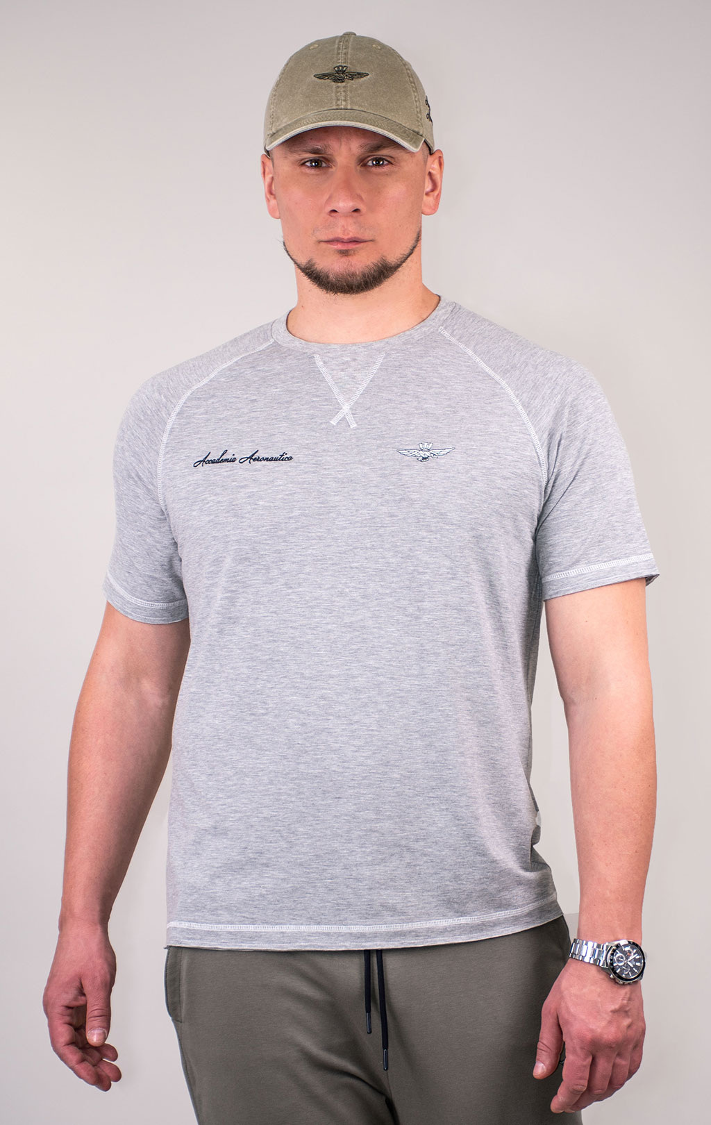 Футболка AERONAUTICA MILITARE SS 24/TR grey melange (TS 2199) 