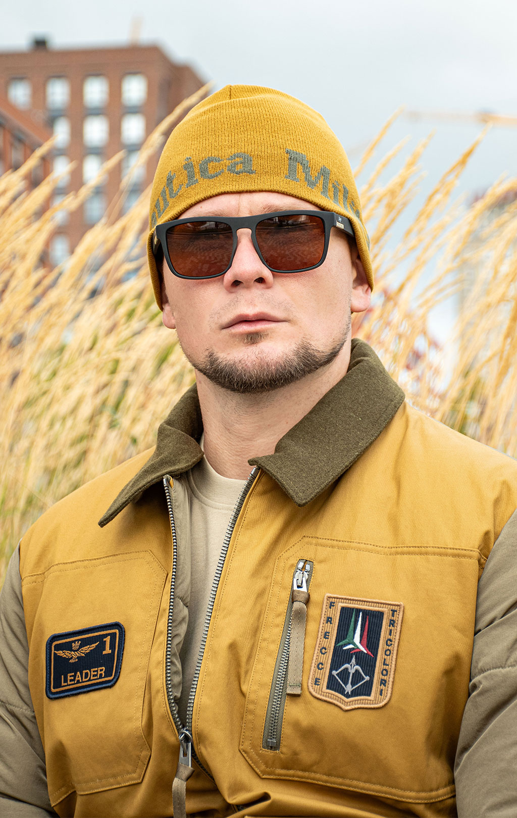 Шапка вязаная AERONAUTICA MILITARE FW 26/27/CN yellow curry (CU 0093) 