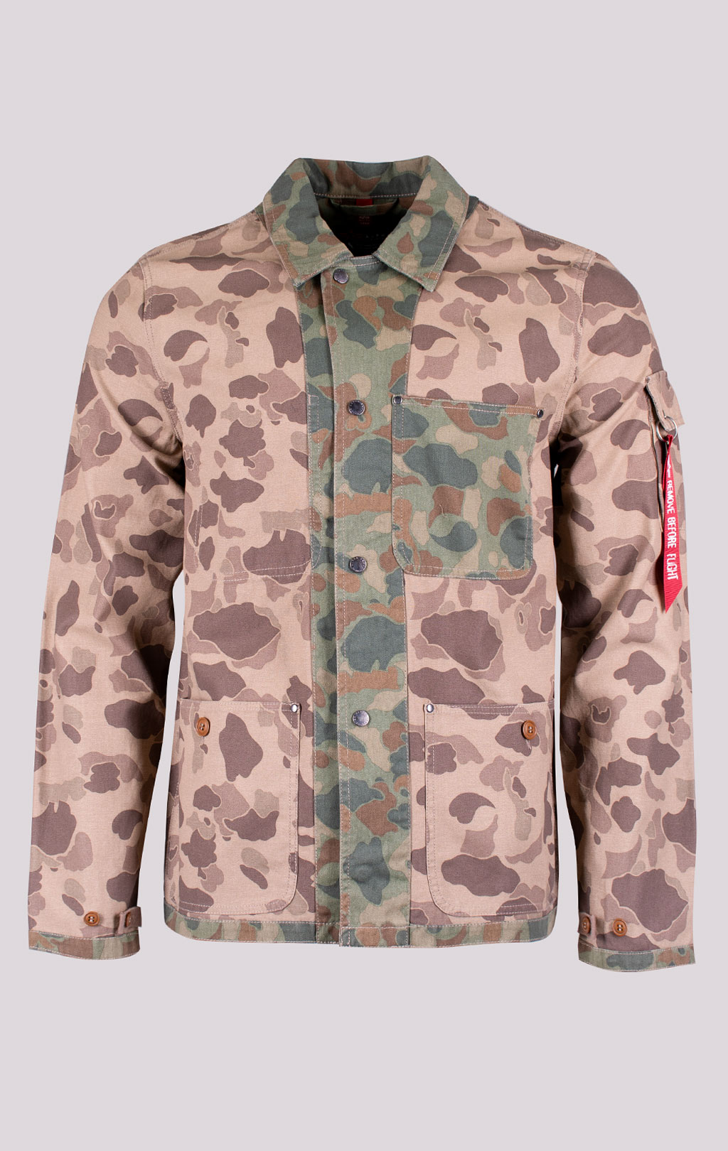 Ветровка ALPHA INDUSTRIES P-42 FIELD SHIRT brown frogskin camo 