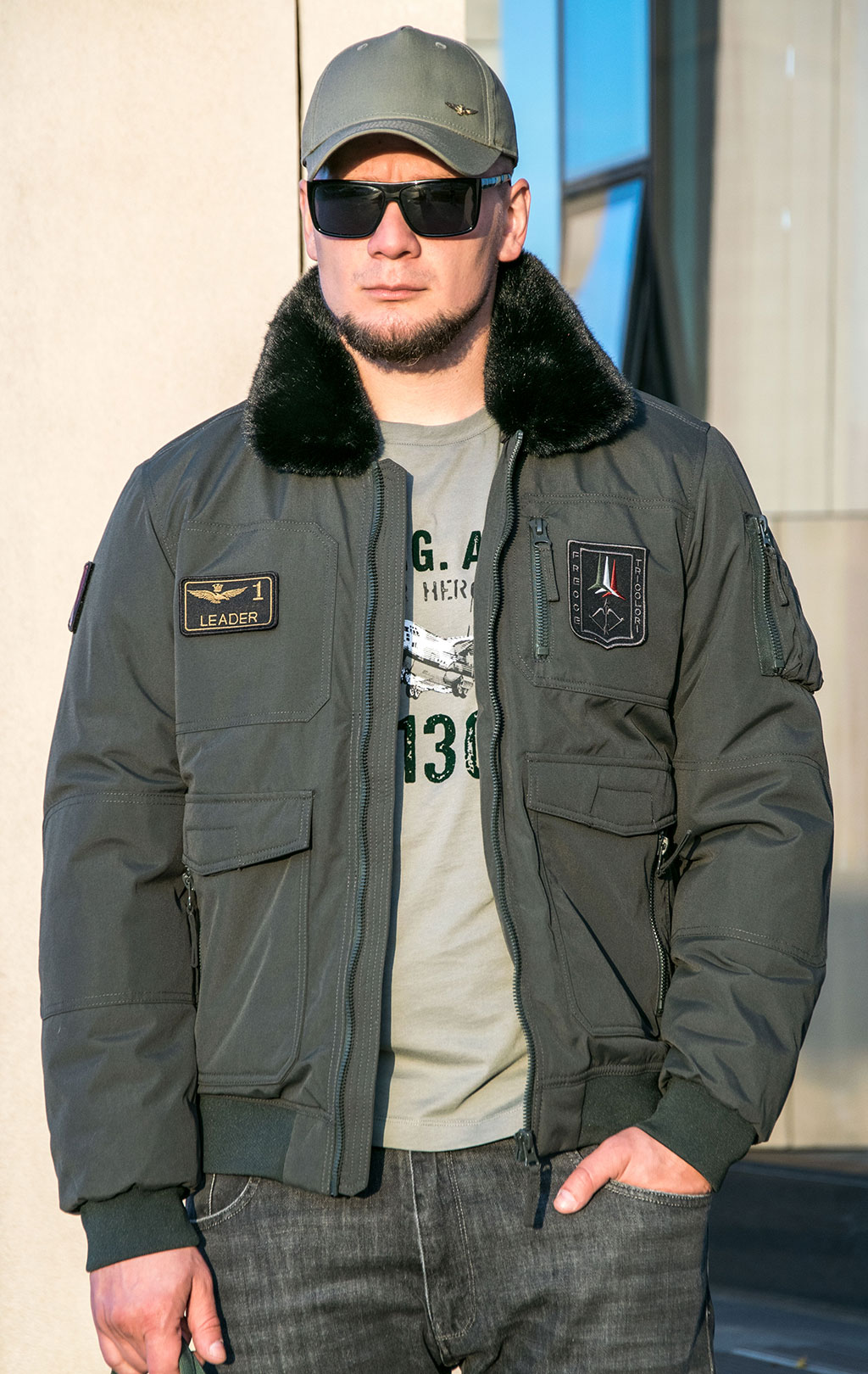 Куртка-пилот AERONAUTICA MILITARE FW 23/24 m/BD dark green (AB 2106) 