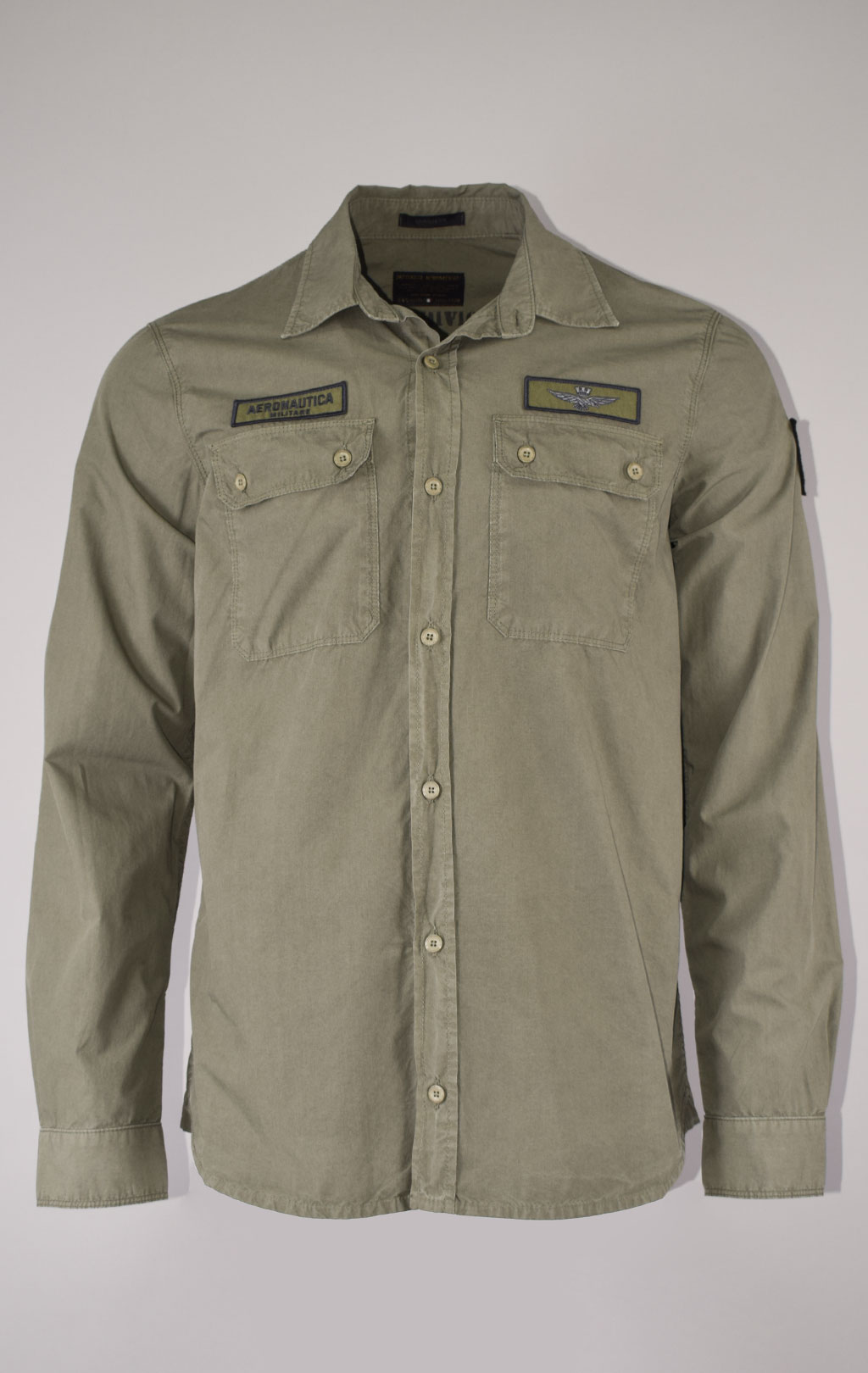 Рубашка AERONAUTICA MILITARE big size SS 23/AL verde (CA 1230) 