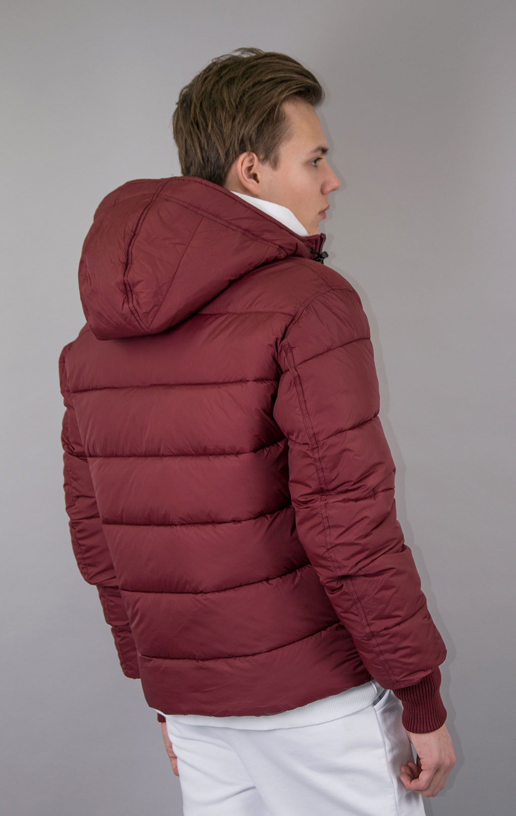 Куртка ALPHA INDUSTRIES HOODED PUFFER ALPHA FD burgundy 