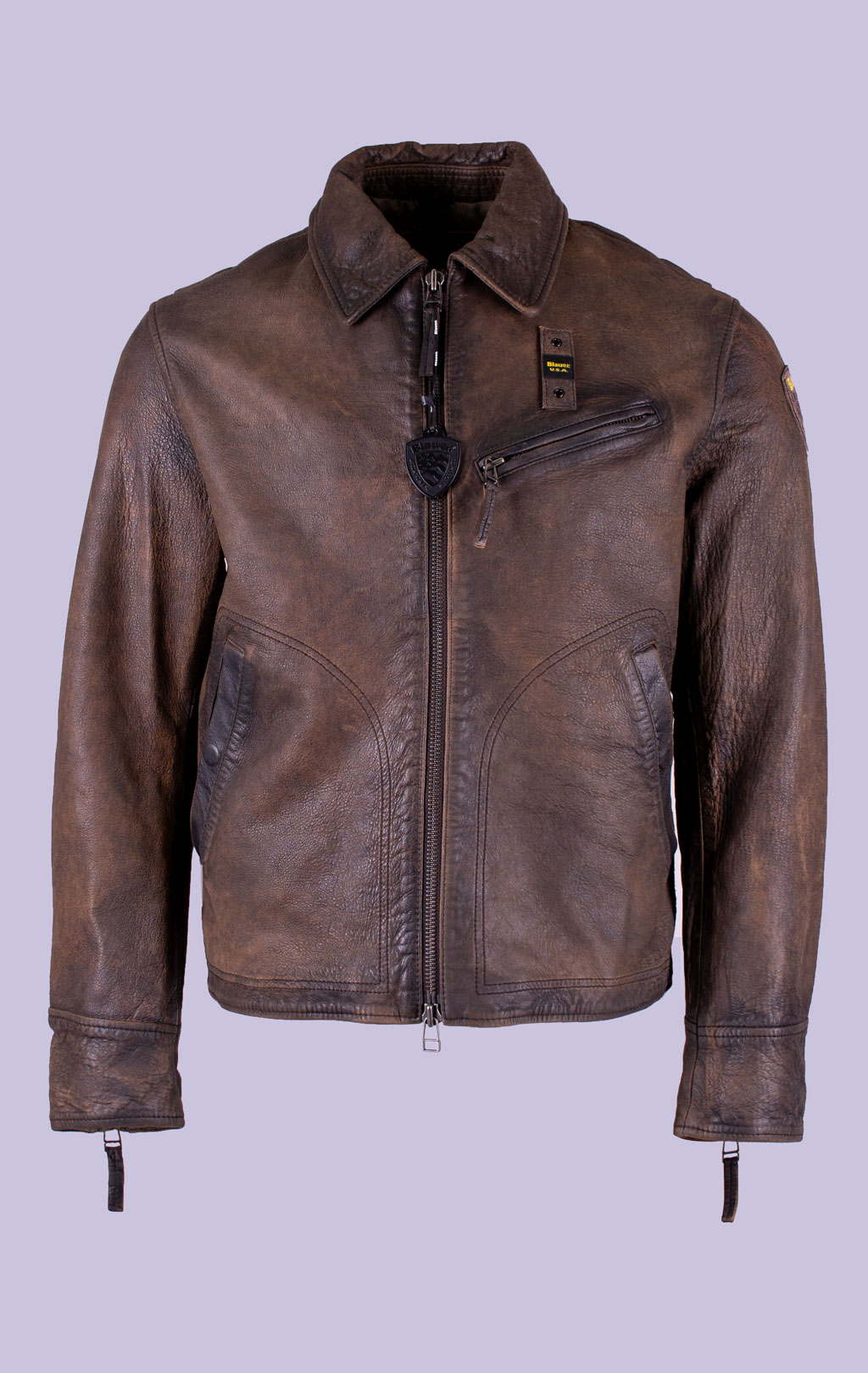 Куртка BLAUER SELWYN кожа FW 25/26 arabic coffe (L02313) 