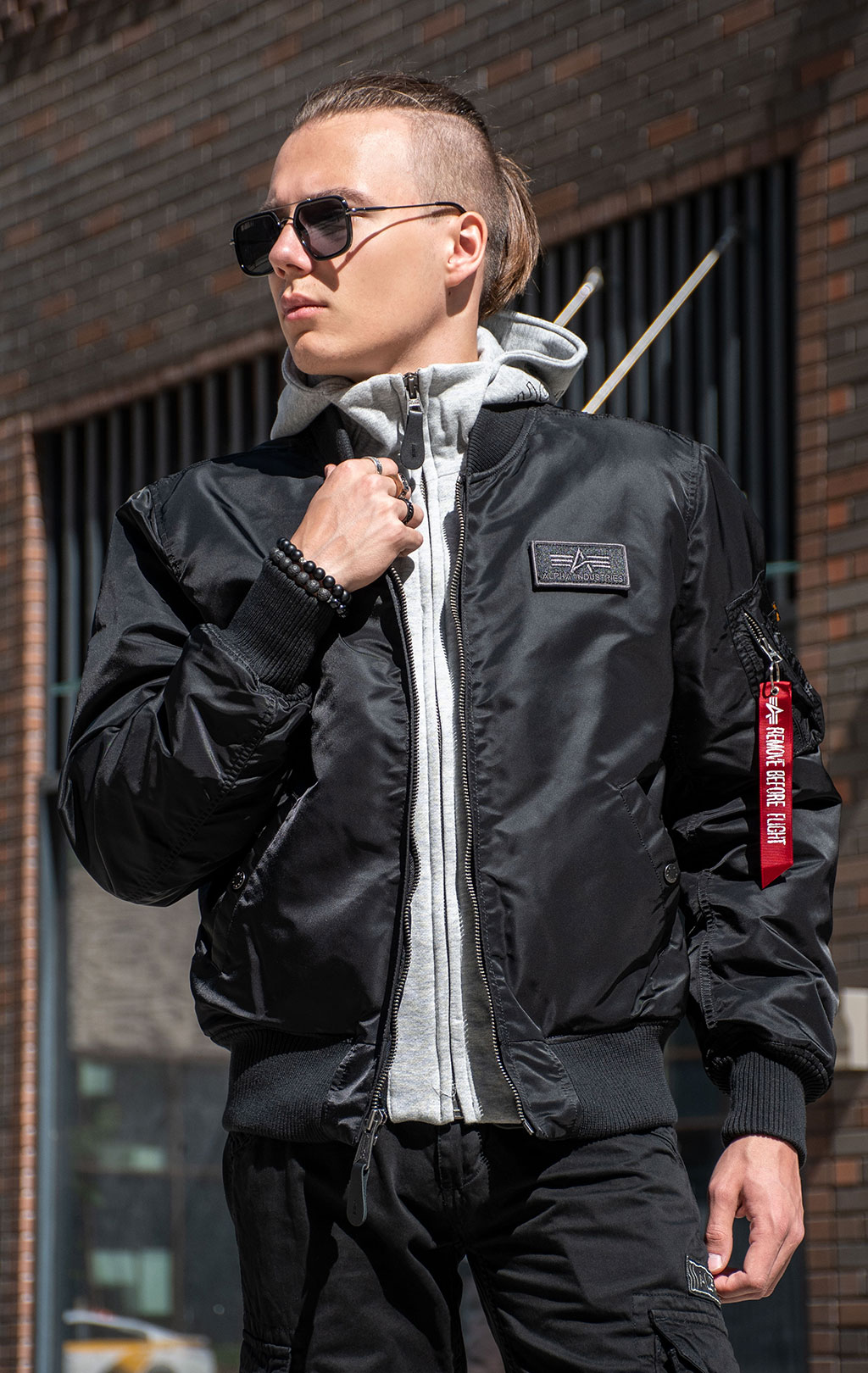 Куртка-бомбер лётная ALPHA INDUSTRIES D-Tec MA-1 black 