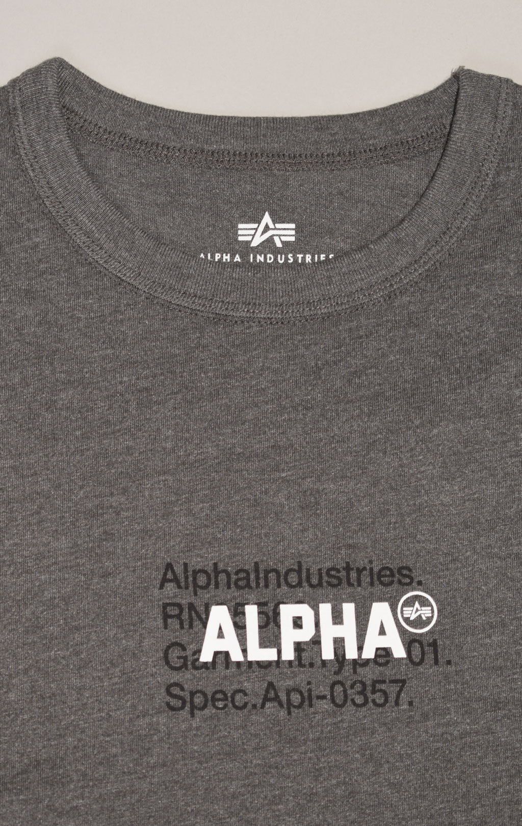 Футболка ALPHA INDUSTRIES ALPHA CODE GRAPHIC TEE SS 23 dark charcoal heather 