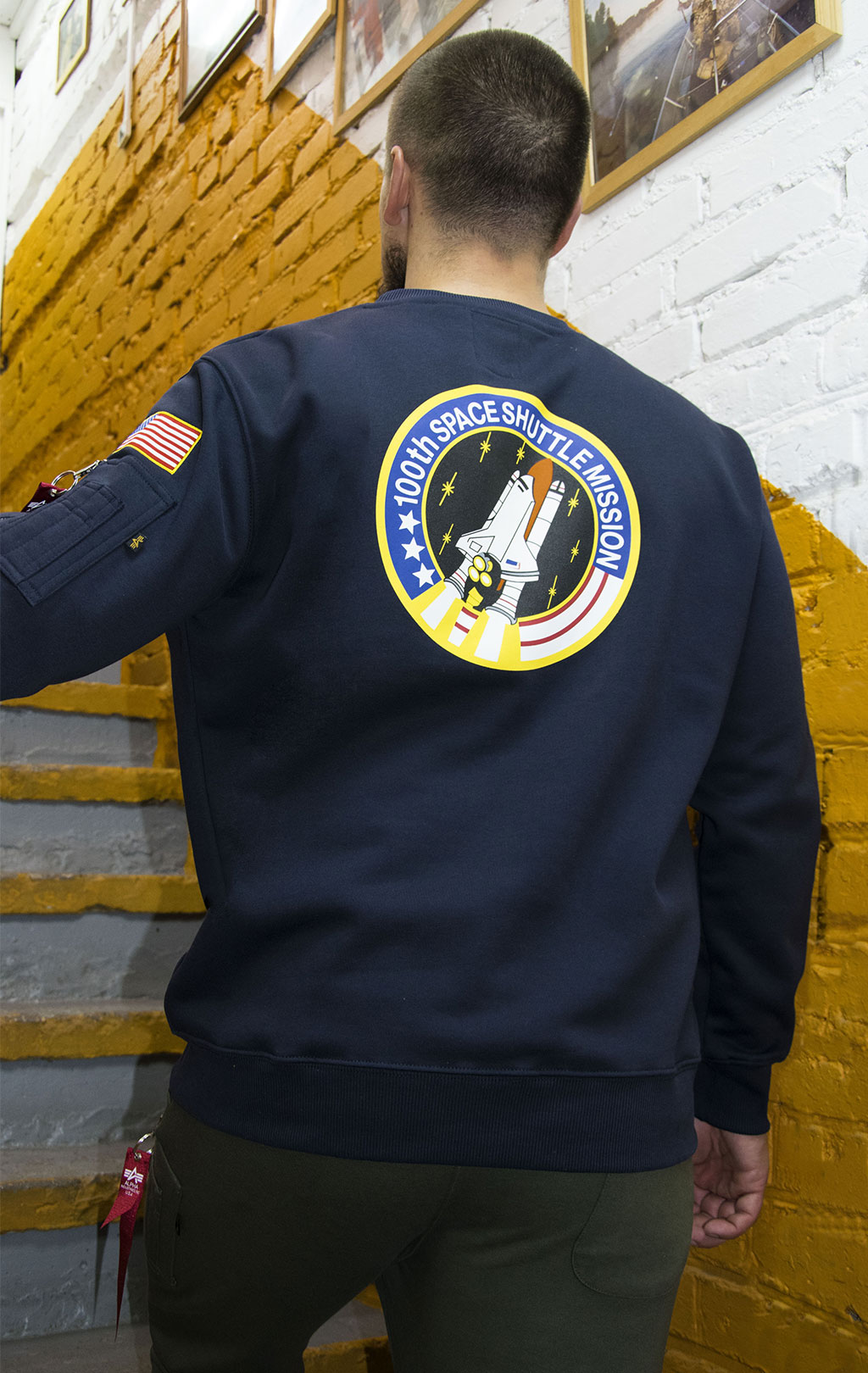 Свитшот ALPHA INDUSTRIES NASA SPACE SHUTTLE SWEATER rep. blue 