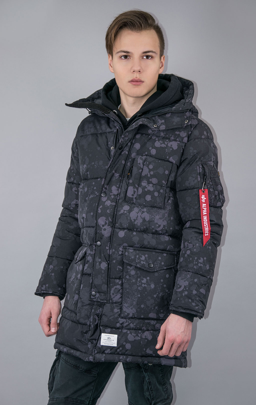 Аляска ALPHA INDUSTRIES QUILTED PARKA N-3B FW 22/23 m territory black camo 