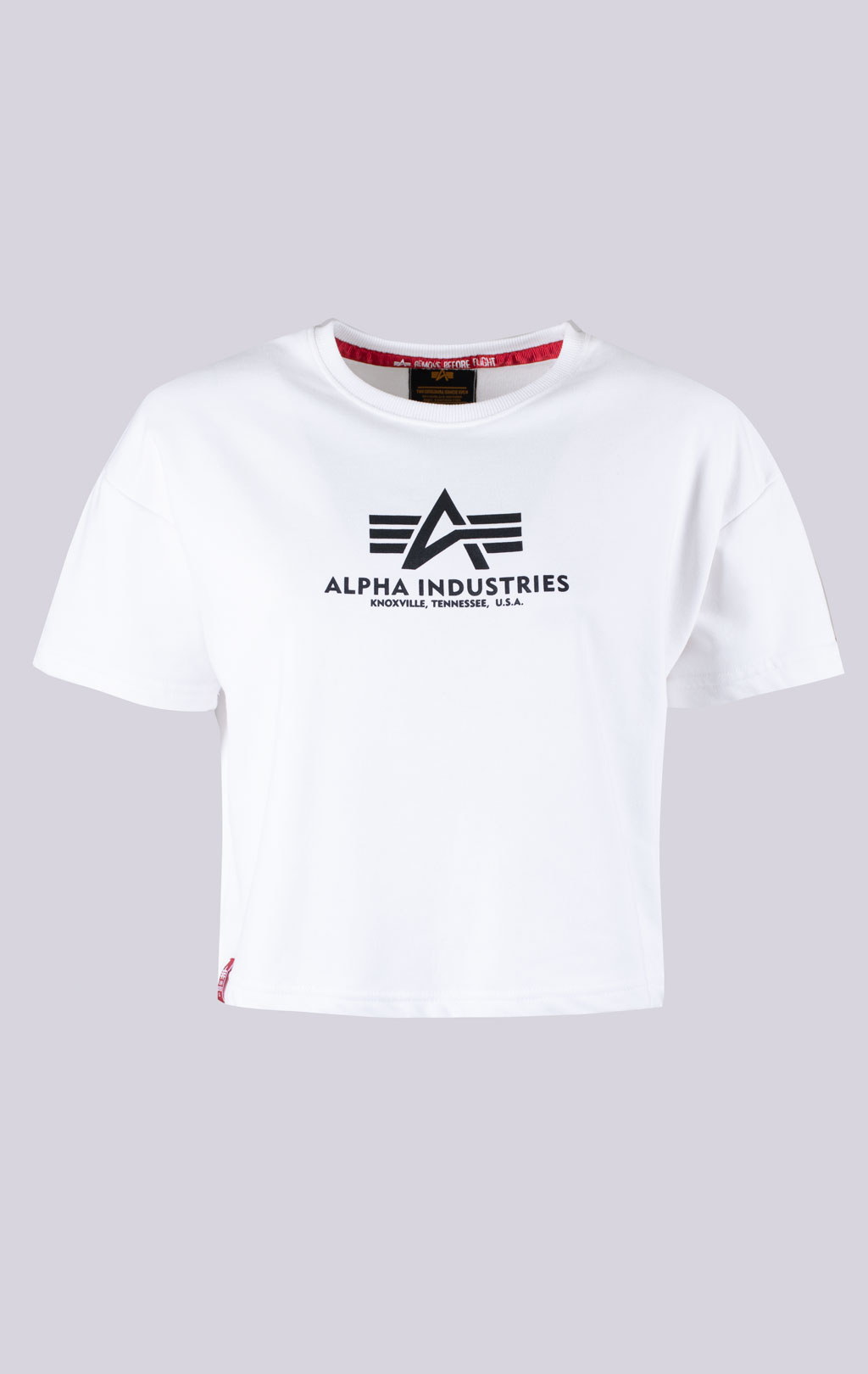 Женская футболка-кроп ALPHA INDUSTRIES BASIC BOXY T white 