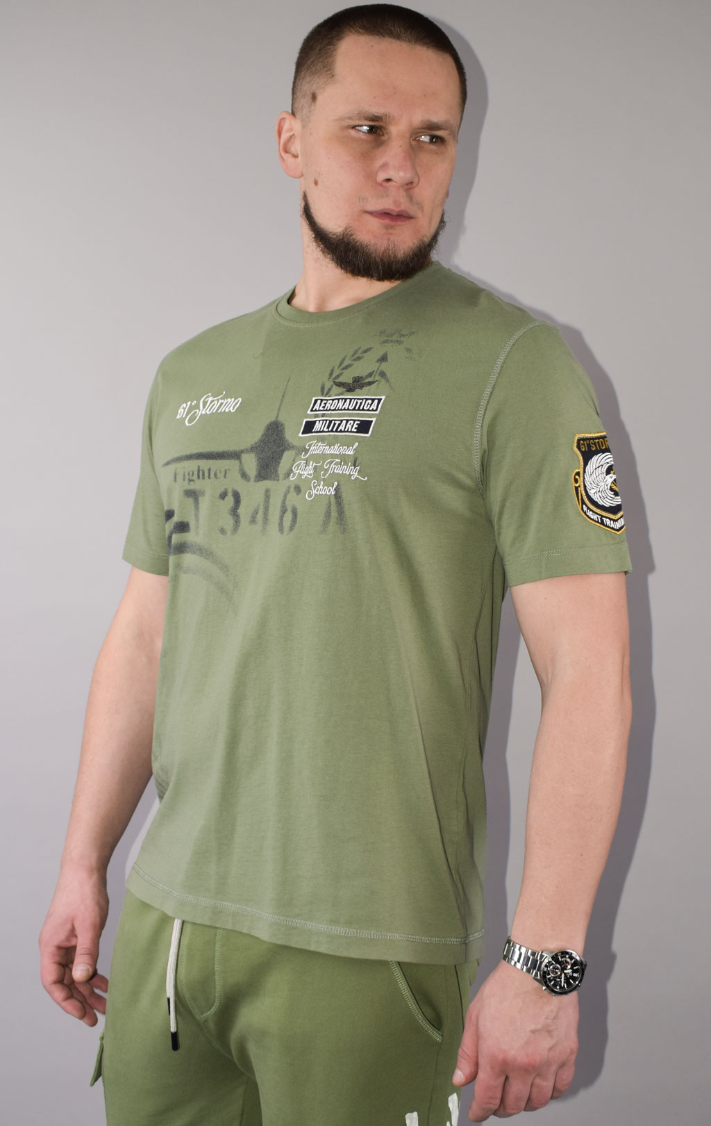 Футболка AERONAUTICA MILITARE SS 23/TR verde militare (TS 2055) 