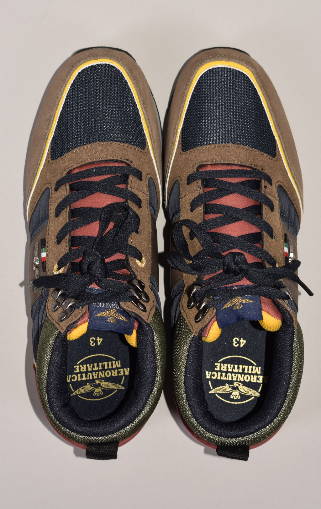 Кроссовки высокие AERONAUTICA MILITARE FW 22/23 m/CN blue/bordeaux/giallo/beige (SC 230) 