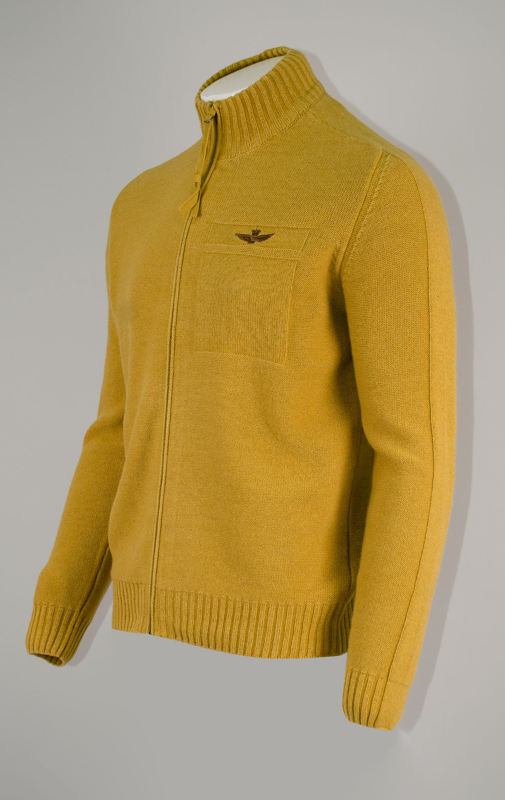 Свитер на молнии AERONAUTICA MILITARE FW 25/26/IN gold flake yellow (MA 1585) 