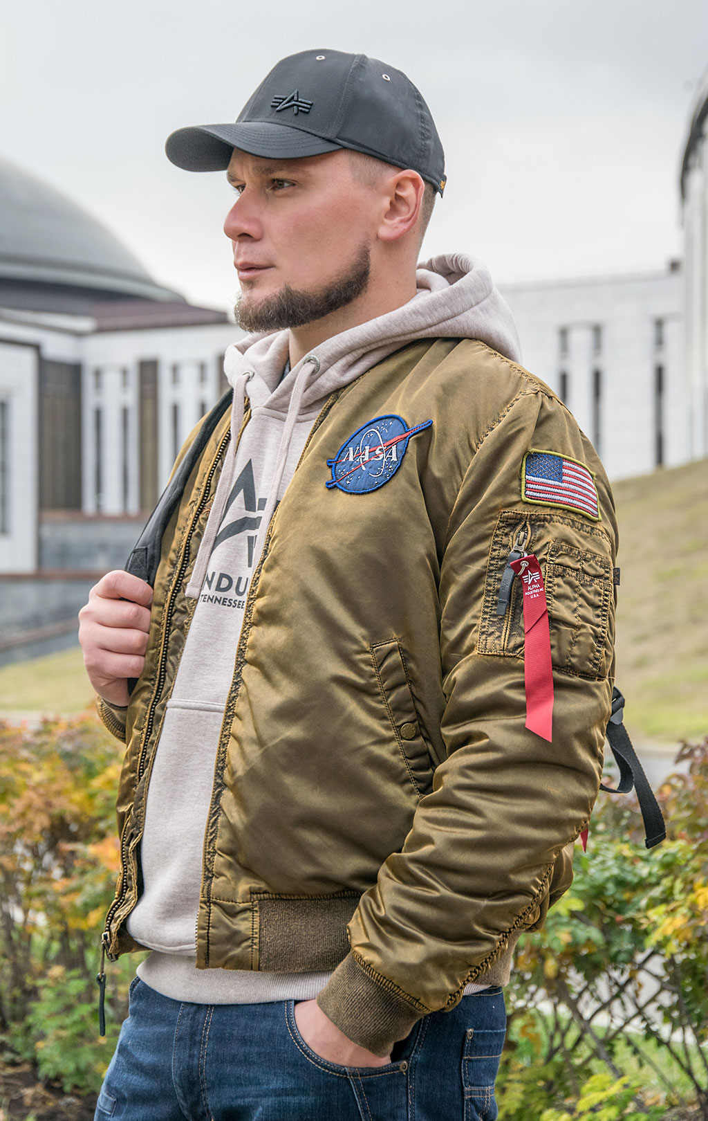 Бомбер ALPHA INDUSTRIES VF NASA BATTLEWASH MA-1 washed orange 