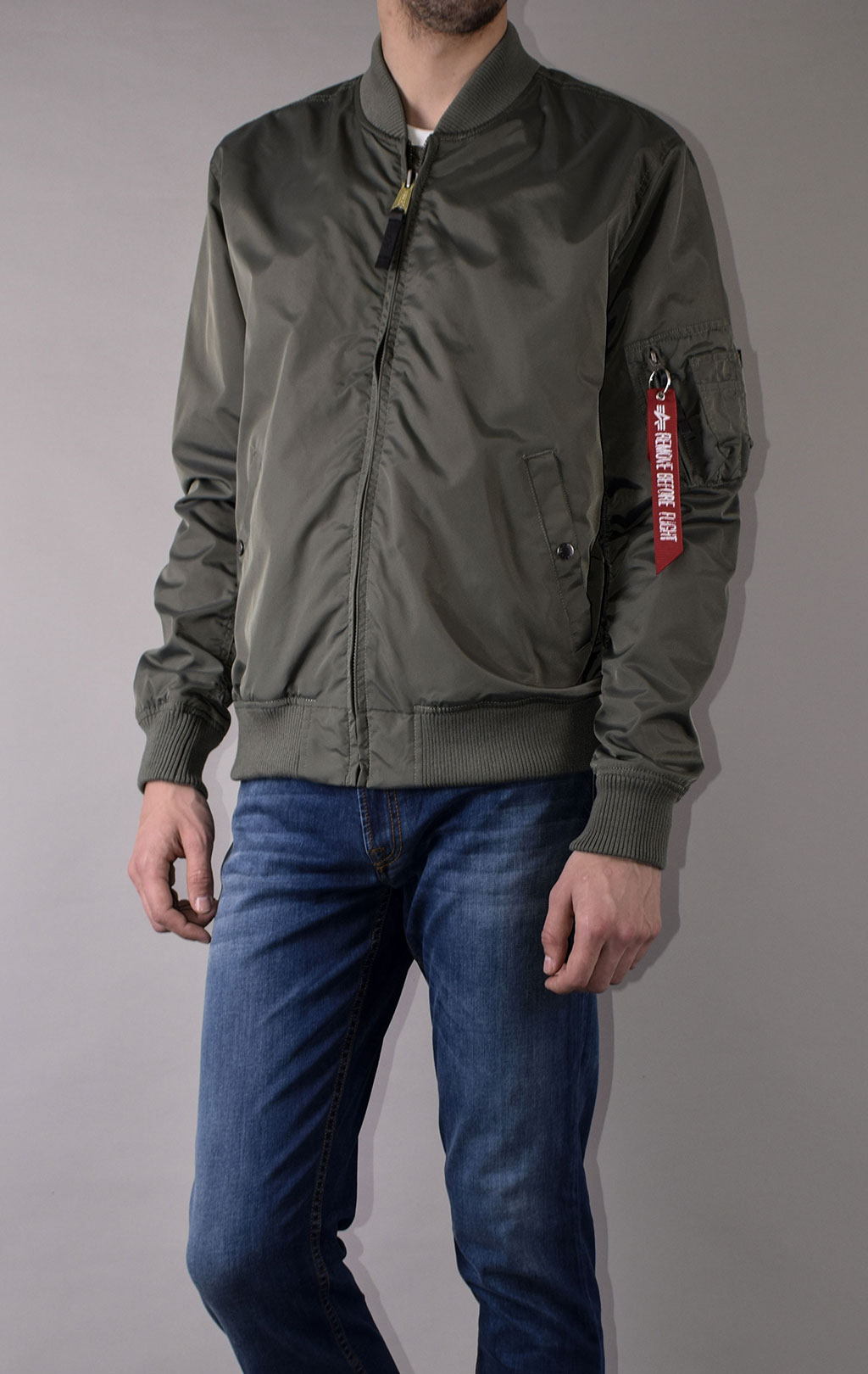 Ветровка-бомбер ALPHA INDUSTRIES TT big size MA-1 vintage green 